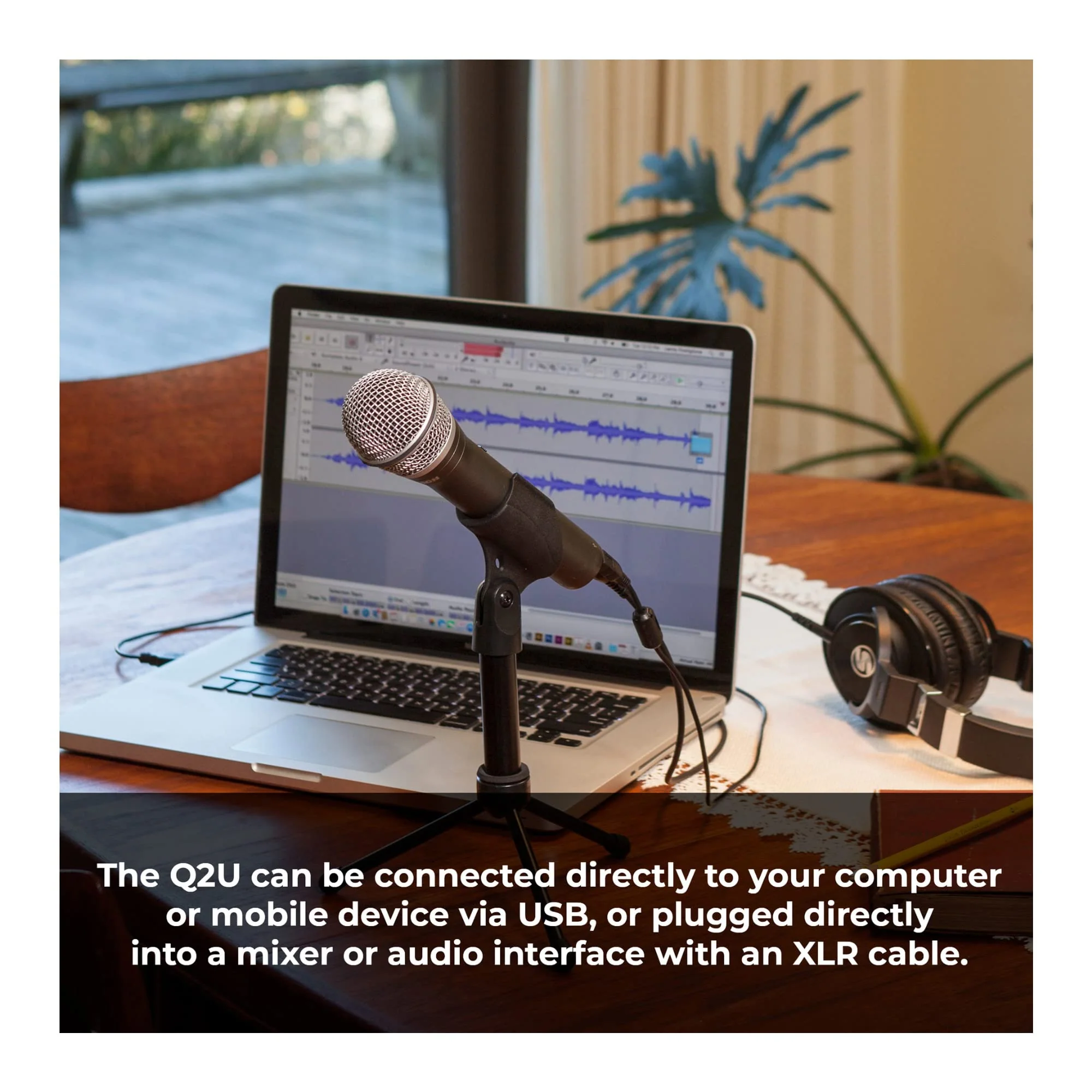 Samson Q2U USB/XLR Dynamic Microphone Recording and Podcasting Pack (Black) Grey - Image 5