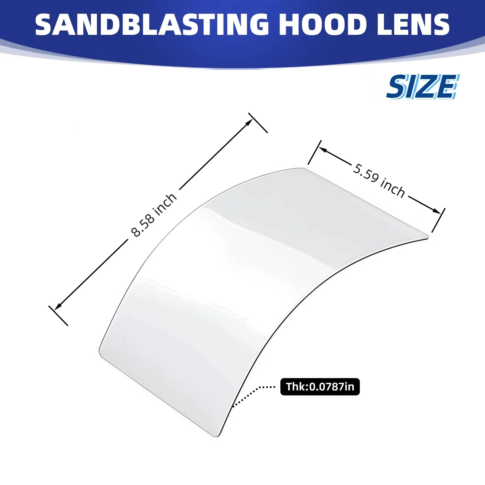 Sandblasting Hood Replacement Lens 5-Pack, Hardened Scratch-Resistant Polycarbonate for Painting, Dusting & Grinding - Image 3