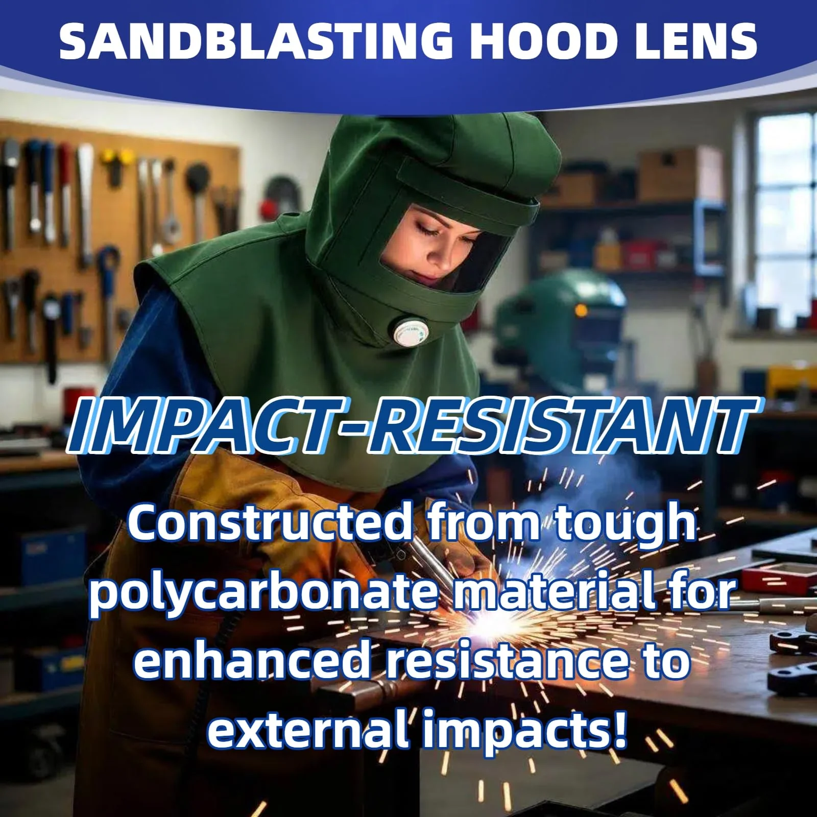 Sandblasting Hood Replacement Lens 5-Pack, Hardened Scratch-Resistant Polycarbonate for Painting, Dusting & Grinding - Image 5