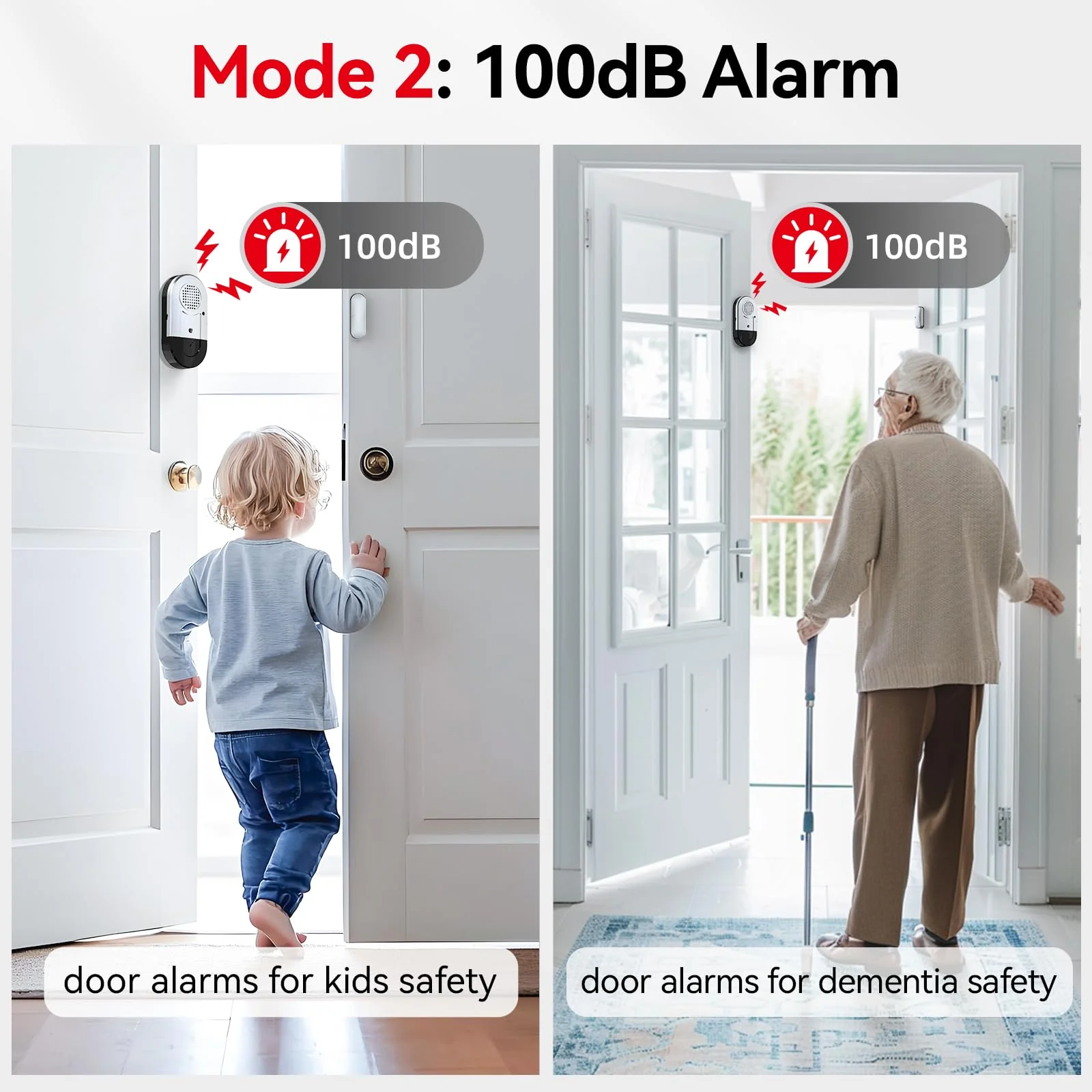 Sanjie Door Window Alarms - 5 Pack,125dB,Volume Control,Window Door Open Alarm Sensors for Kids Safety/Dementia/Pool,Wireless Sensors Keep Your Home Security,Easy to Install,Long Battery Life silver - Image 5