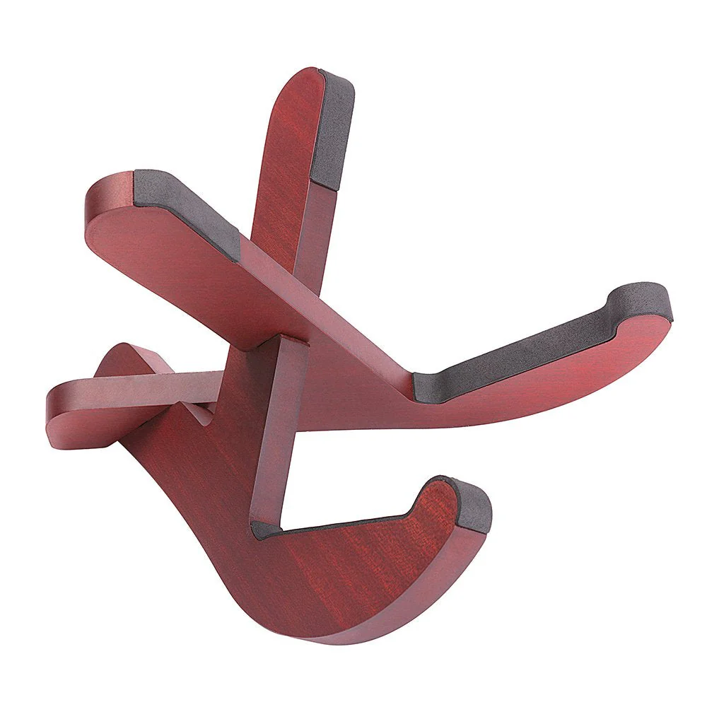 Sapele Wood Guitar Stand, Wood Musical Instrument Stand for Acoustic, Classic, Electric, Bass Guitar