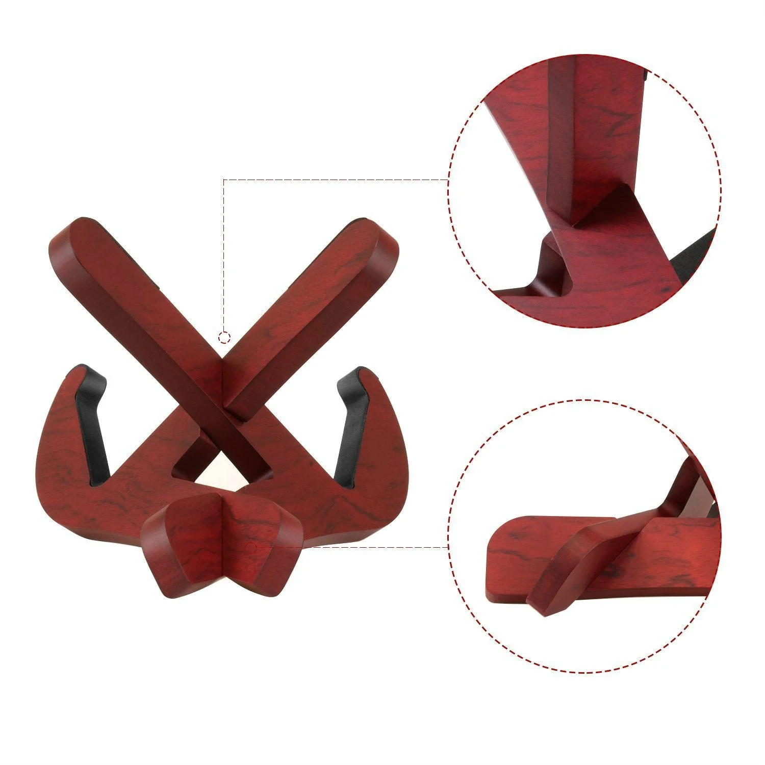 Sapele Wood Guitar Stand, Wood Musical Instrument Stand for Acoustic, Classic, Electric, Bass Guitar - Image 2