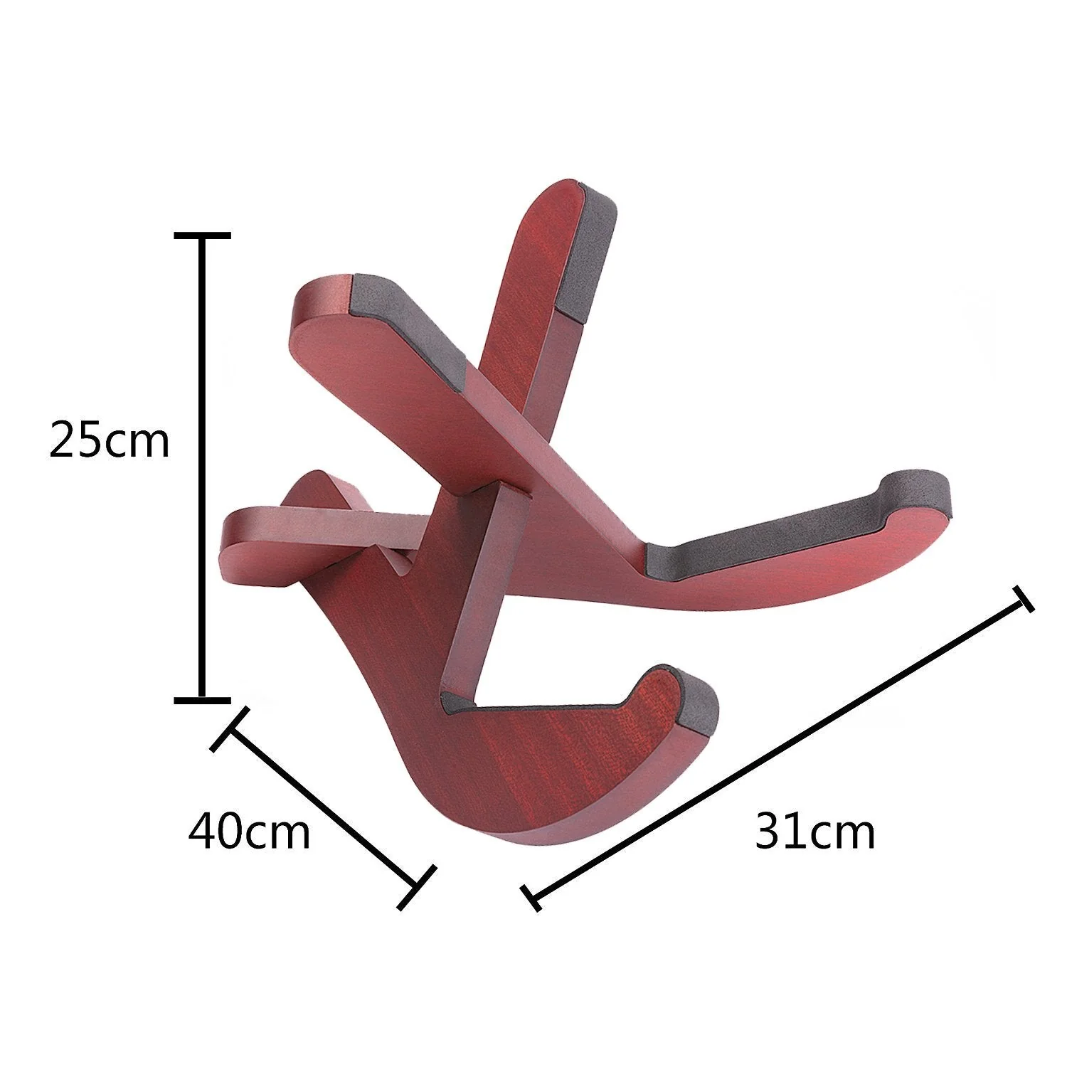 Sapele Wood Guitar Stand, Wood Musical Instrument Stand for Acoustic, Classic, Electric, Bass Guitar - Image 3