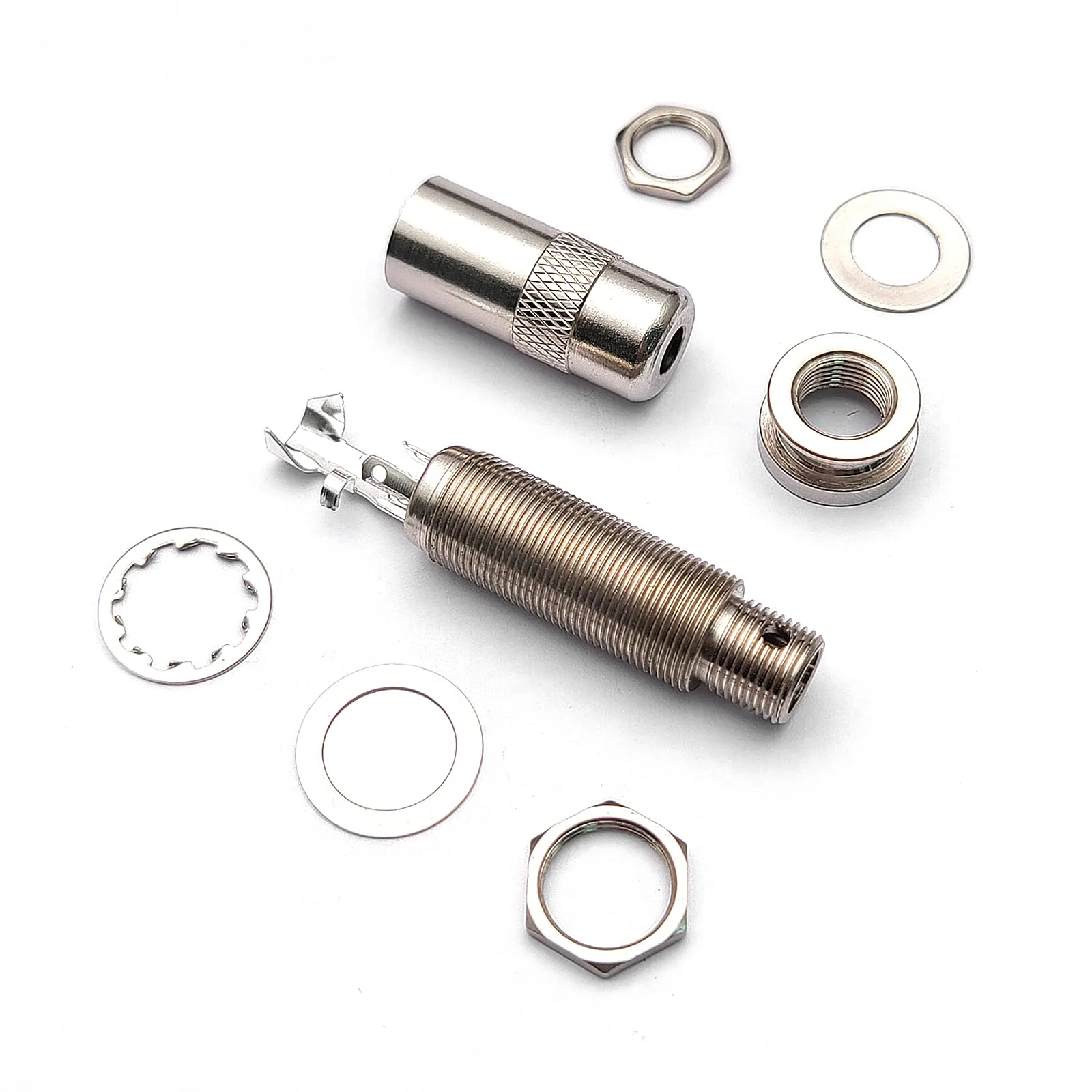 SAPHUE Brass Electric Guitar Bass 1/4Inch Barrel Jack 44.5x16cm Cylinder Input/Output Mono Active Long Threaded Jack Socket Guitar Parts & Accessories - Image 6