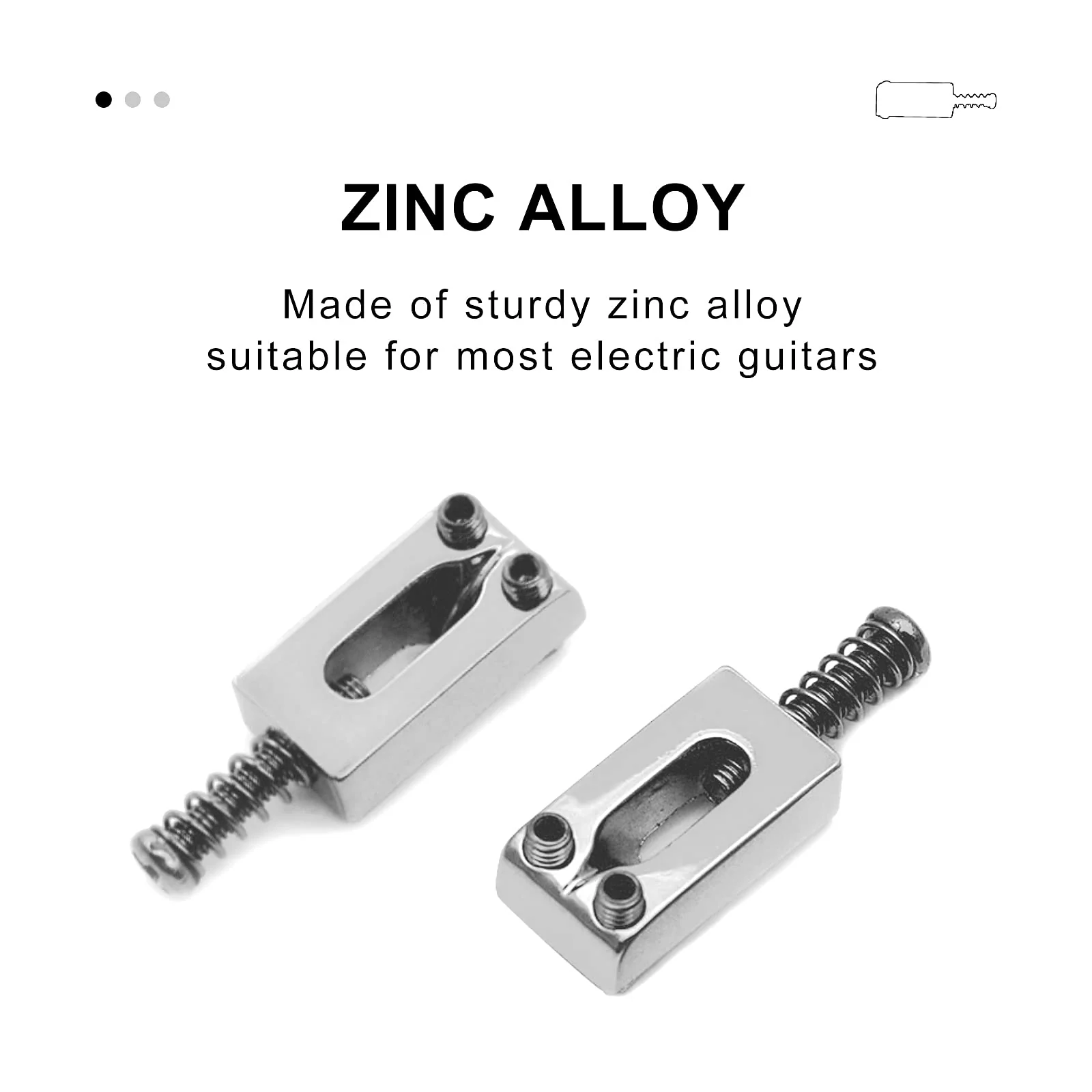 SAPHUE Guitar Bridge Saddle with Spring Screws Wrench Tremolo for Fender Strat Stratocaster Tele Telecaster Electric Guitar Replacement Parts Accessories 6Pcs Bridge Saddles(Chrome) Chrome - Image 2