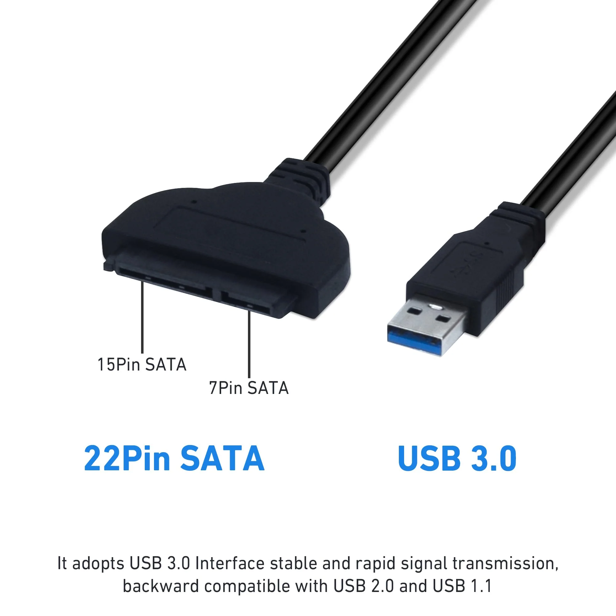 SATA to USB,Sata to USB Adapter,SATA to USB Cable for 2.5 inch HDD and SSD 5Gbps Superspeed Compatible with USB 2.0 1.1 Older SATA Connector - Image 2