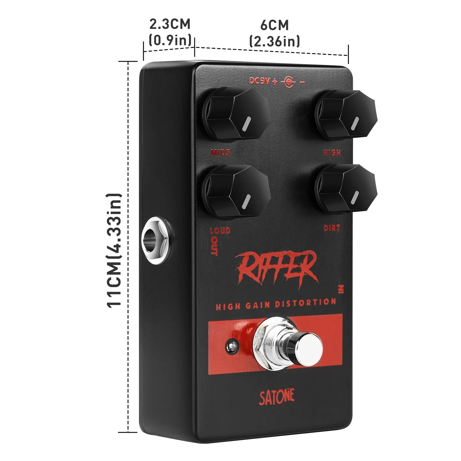 Satone S811 Riffer High Gain Distortion Electric Guitar Effect Pedal - High Gain Distortion Effect Preset Acoustic Metal Pedal with True Bypass - Image 4