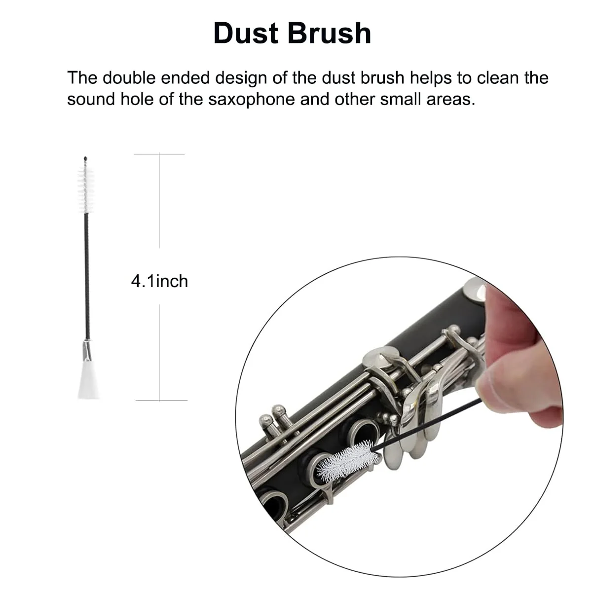 Saxophone Cleaning Cloth, Alto Saxophone Cleaning Kit with Saxophone Cleaning Cloth, Sax Neck Cleaning Swab, Mouthpiece Brush, Dusting Brush for Flute and Woodwind Instruments Yellow - Image 6