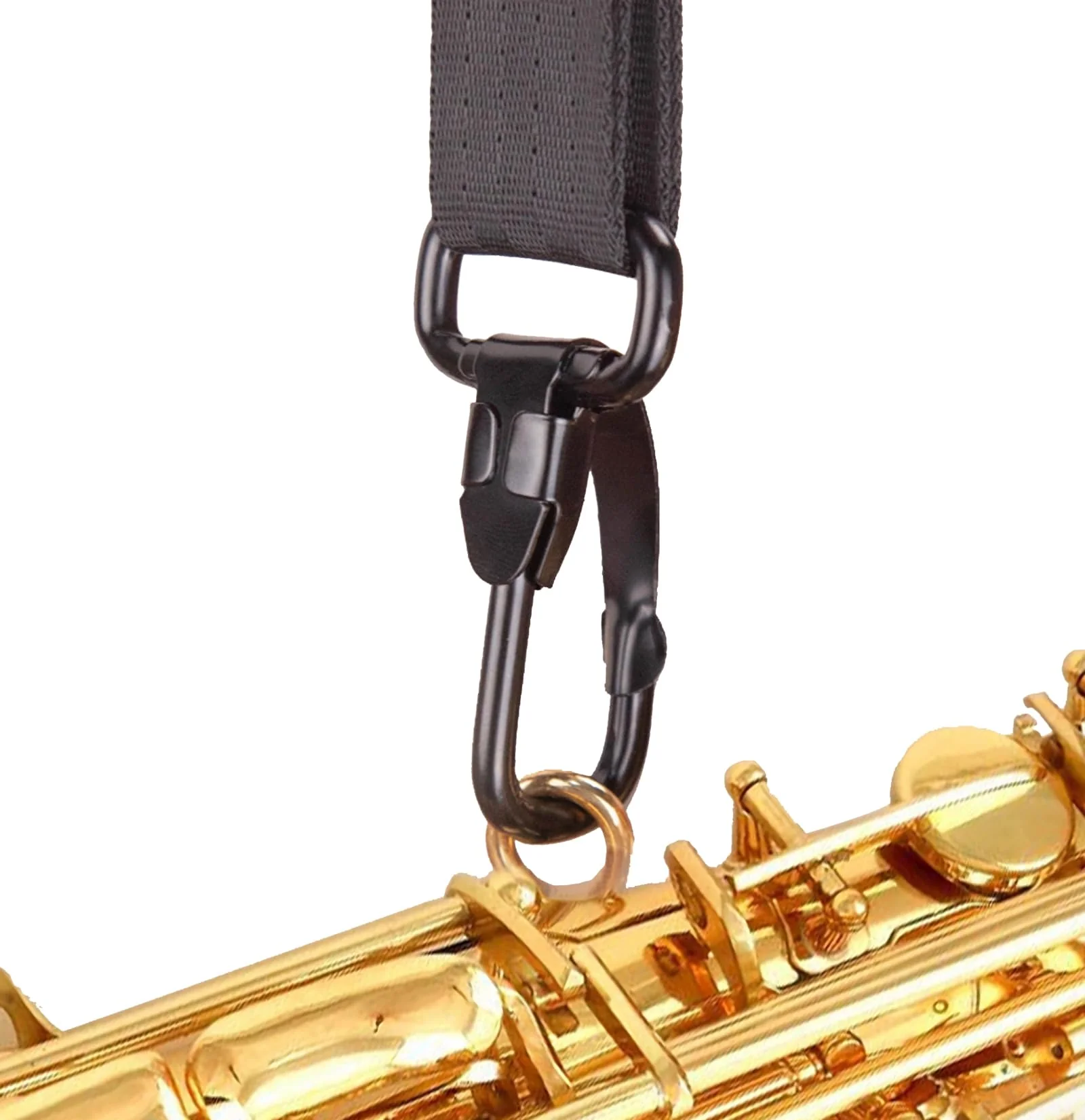 Saxophone Neck Strap, Soft Adjustable Sax Leather Padded for Alto Tenor Soprano Baritone Sax, Clarinet Black-2 - Image 5