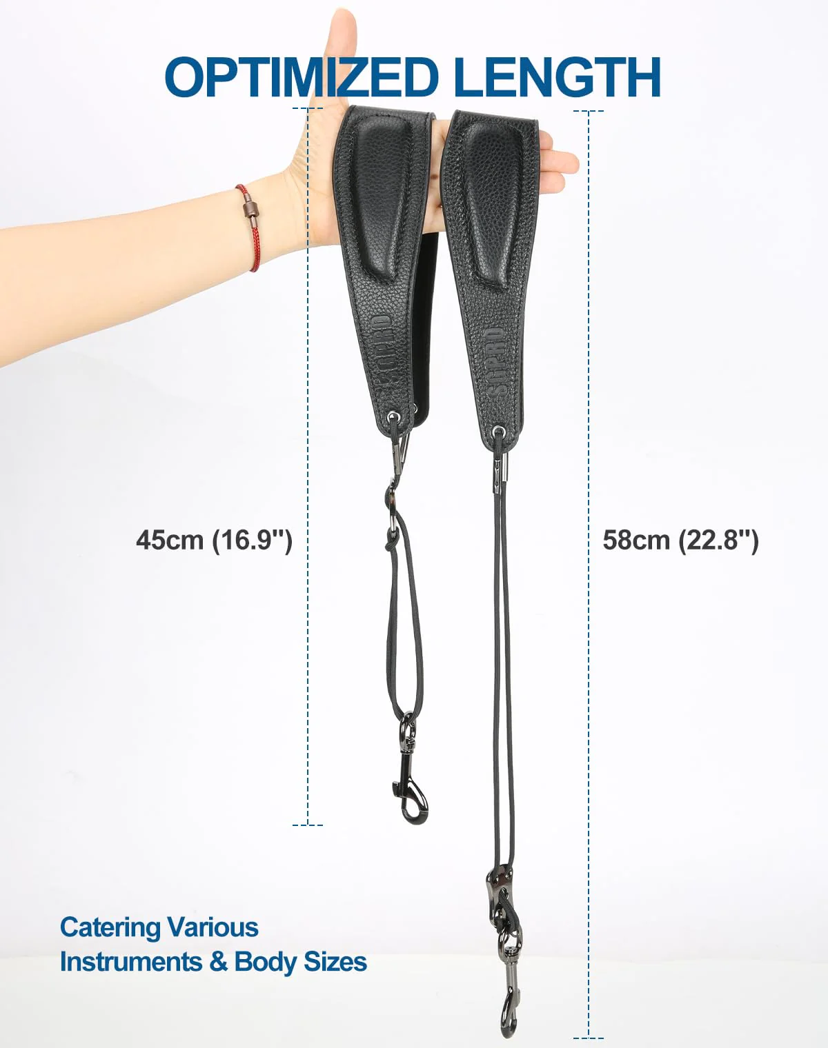 Saxophone Neck Strap with Adjustable Length, Ergonomic Soft Pads & Design - Robust Soprano, Tenor, Alto Saxophone Strap with Metal Adjuster & Swivel Hook, Perfect Saxophone Accessories Gift - Image 3