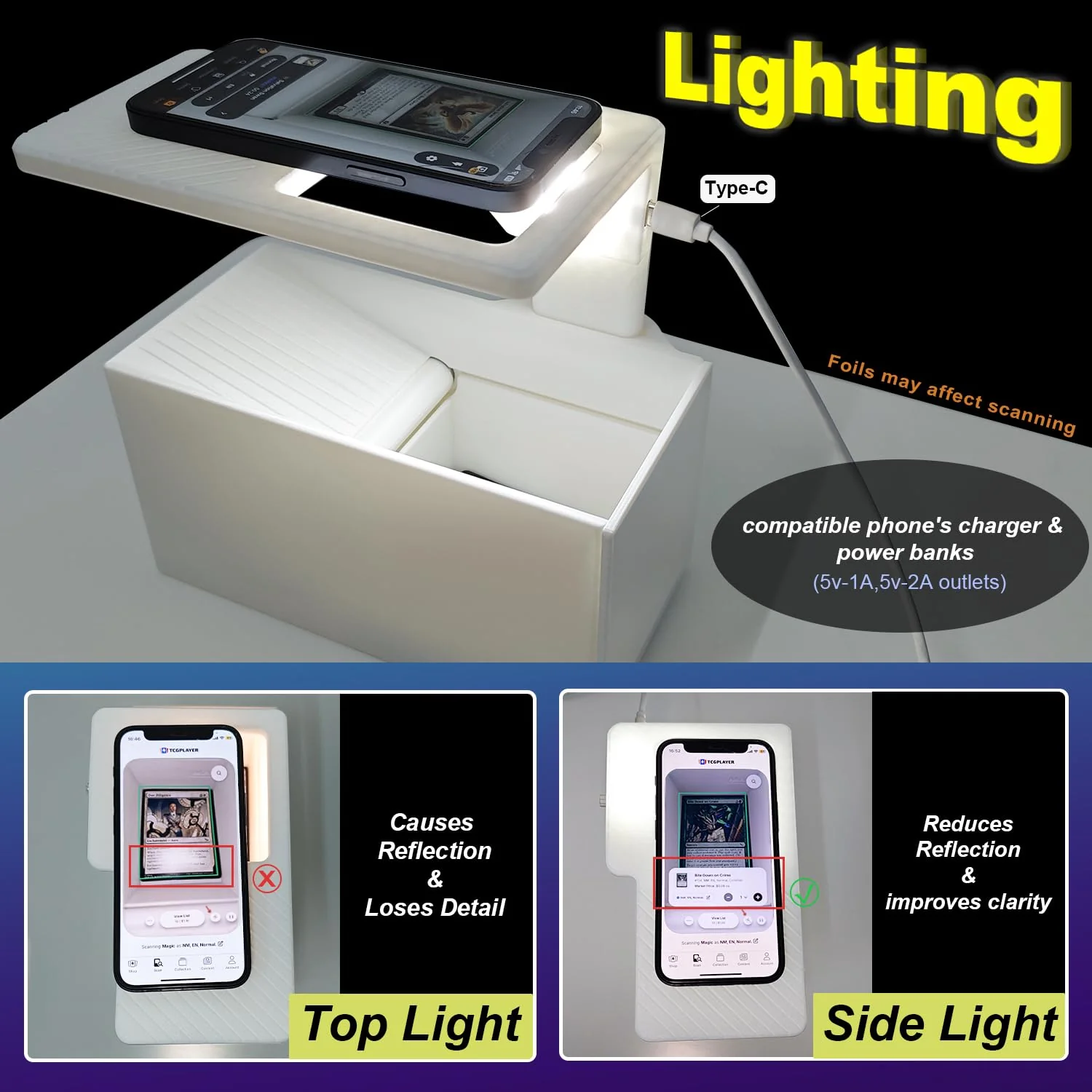 Scanstand for Standard Size Trading Cards - Effortlessly Scan MTG Cards with ManaBox and Magic TCG Trading Card Scanner, Quick Price Checks, Exclusively for ManaBox Users - White - Image 2