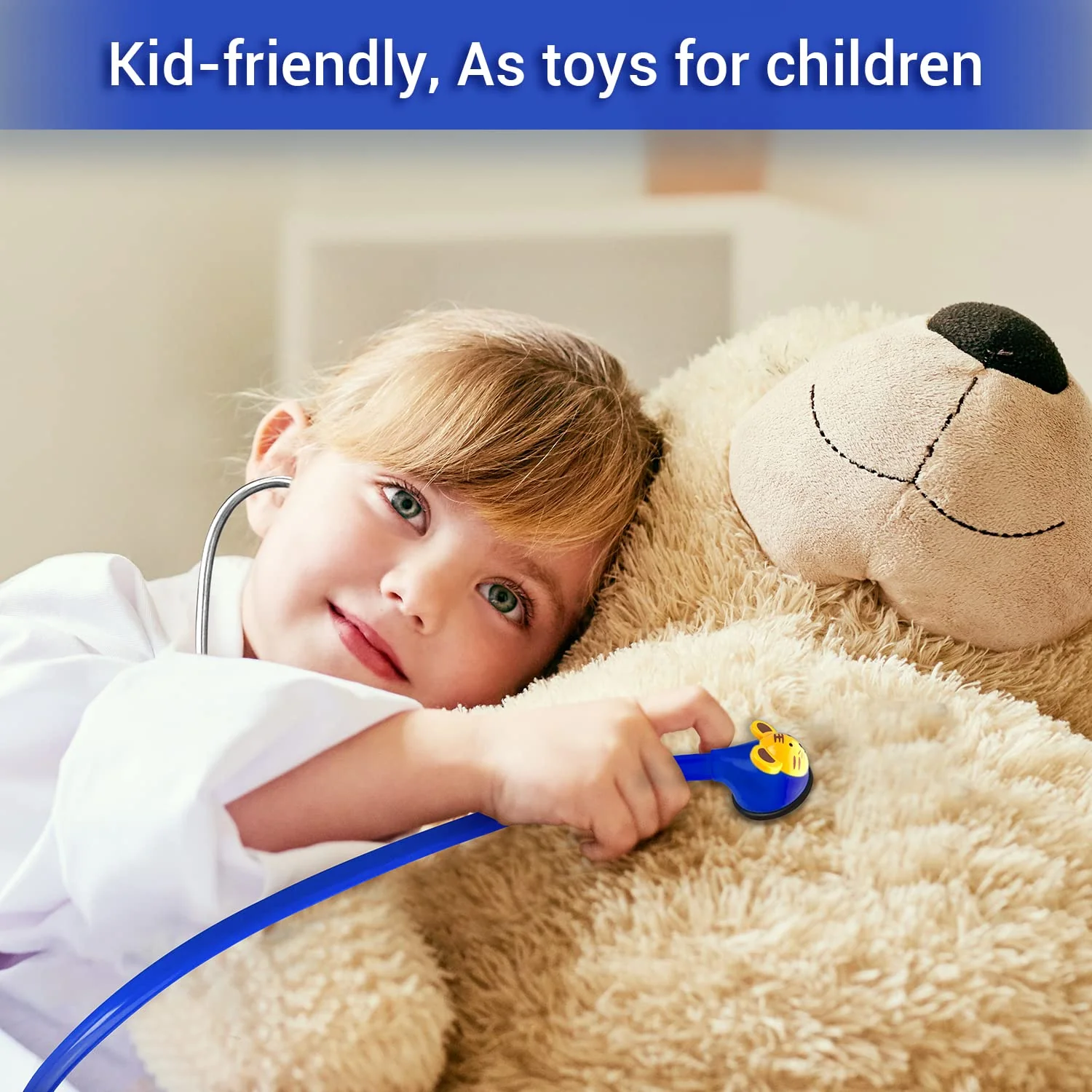 SCIAN HS-30Q Children's Stethoscope with Multiple Colours, Cartoon Animals Design Stethoscope for Clinician, Nurse, Home Use (Blue) Blue - Image 4