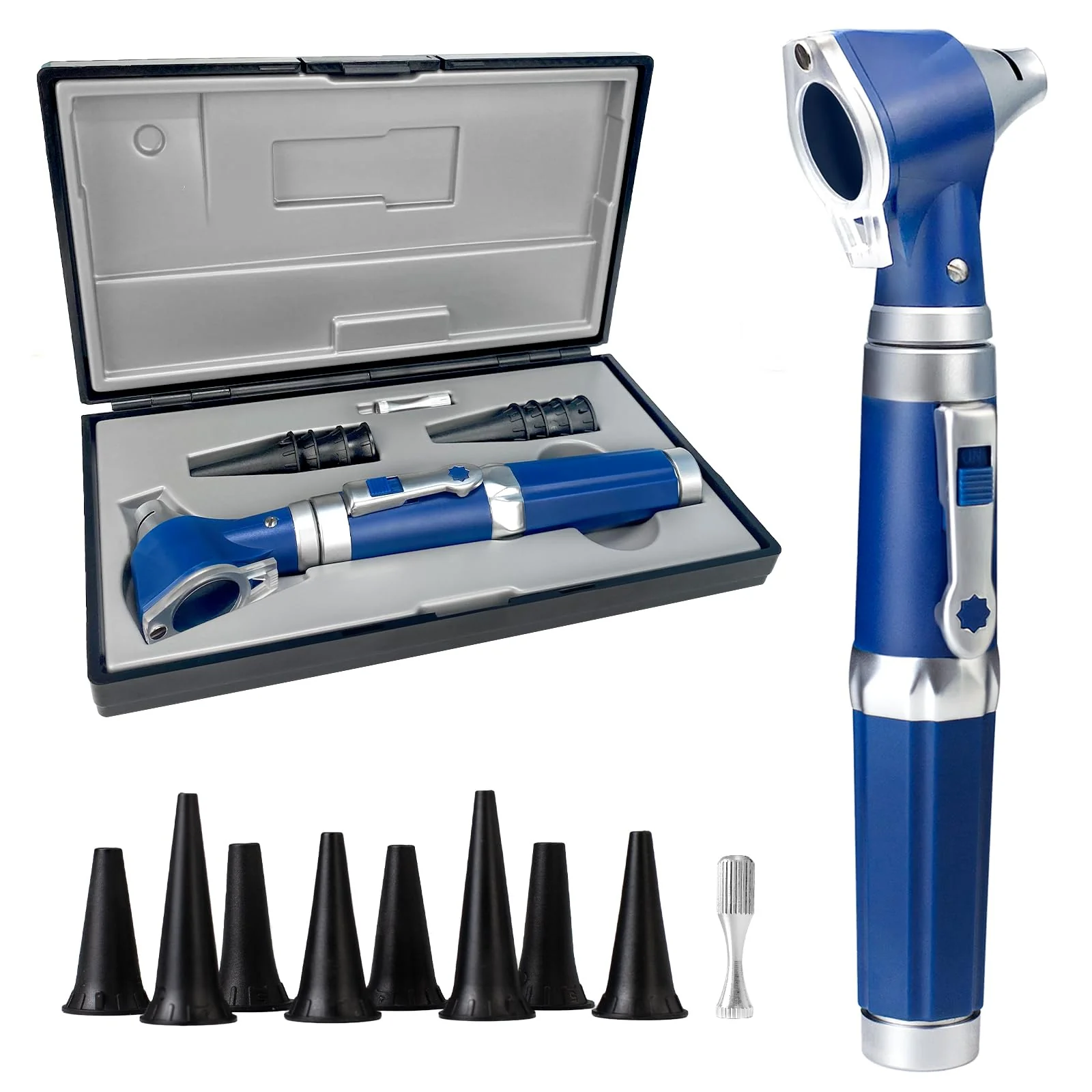 SCIAN Otoscope with Light, Ear Infection Detector and Pocket Ear Scope, Includes Hard Plastic Case, Suitable for Children, Adults, Doctors, Pets, Available in Several Colours (Blue2) Blue 2