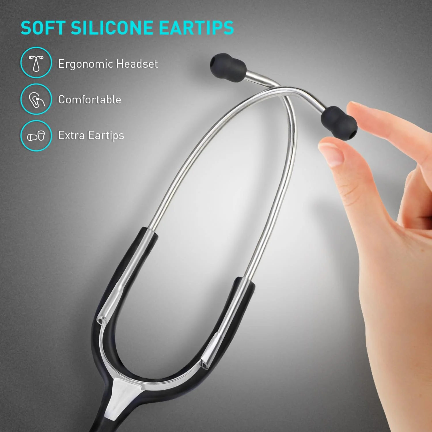 SCIAN Stethoscope Single Head Cardiology Stethoscopes for Nurses, Doctors and Nursing Students, Ideal for Blood Pressure Monitoring, Home Diagnostics, Medical Supply, Black - Image 6