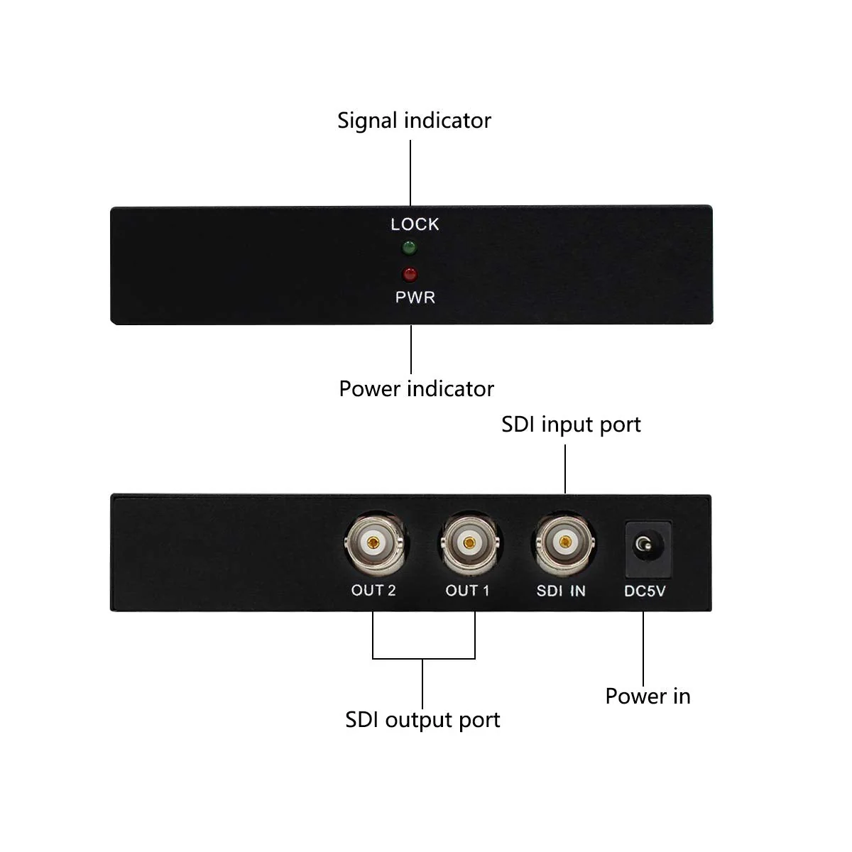 SDI Splitter 1x2 Multimedia Split SDI Extender 1 to 2 Ports Adapter Support 1080P TV Video for Projector Monitor Camera - Image 4