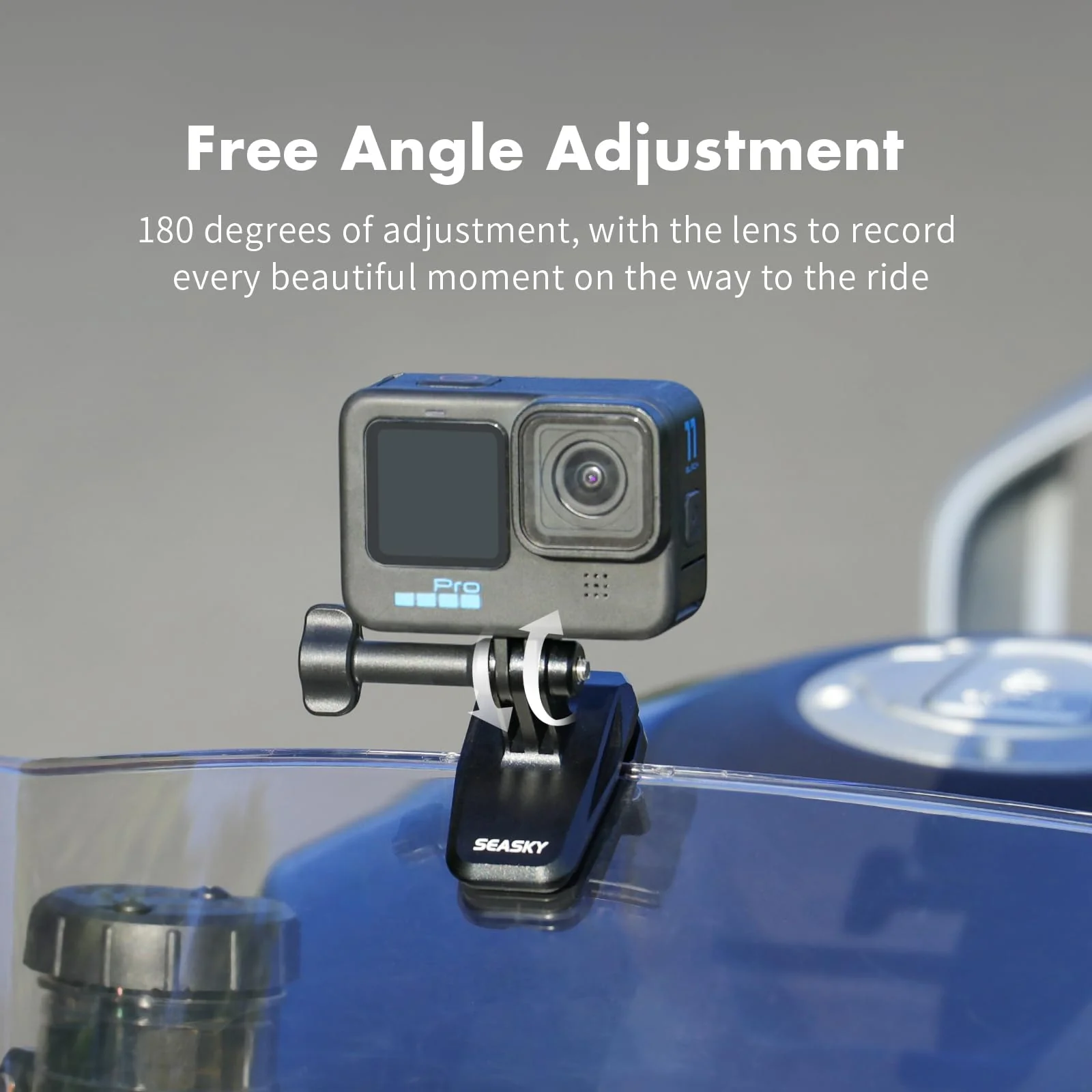 SEASKY M01 Motorcycle Motorbike Windscreen Clamp Mount Accessories for Gopro Hero 13 12 11 10 9 8 7 DJI Action 6 5 4 3 for insta360 X5 X4 X3 X2 X RS Sports Action Camera Aluminum Alloy - Image 7