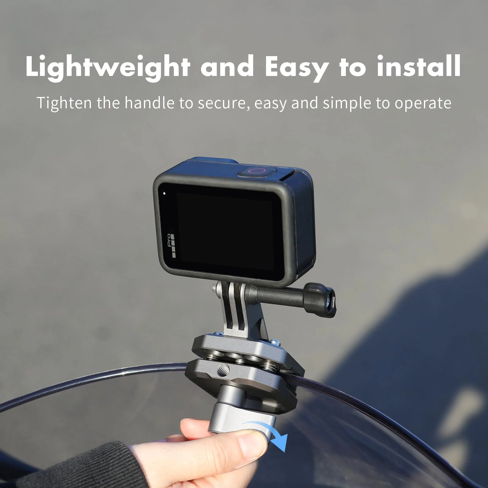SEASKY M02 Motorbike Motorcycle Windscreen Clamp Mount Accessories All Aluminum CNC for Gopro Hero 13 12 11 10 9 8 7 for DJI Action 6 5 4 3 2 for insta360 Ace Pro 2 Sports Action Camera - Image 5