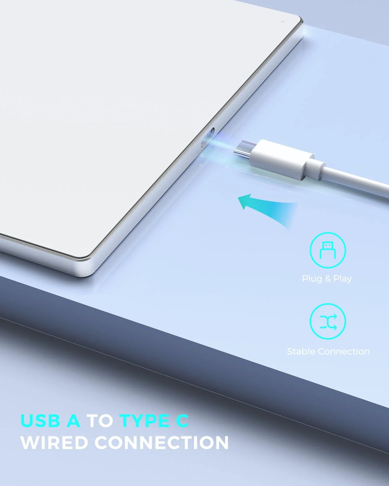 seenda Multi-Touch Trackpad, Tempered Glass Surface with High Precision Navigation, Ultra Slim Aluminum USB Wired Touchpad Mouse for Windows 10/11 Desktop/Laptop/Notebook Computer PC Silver - Image 4