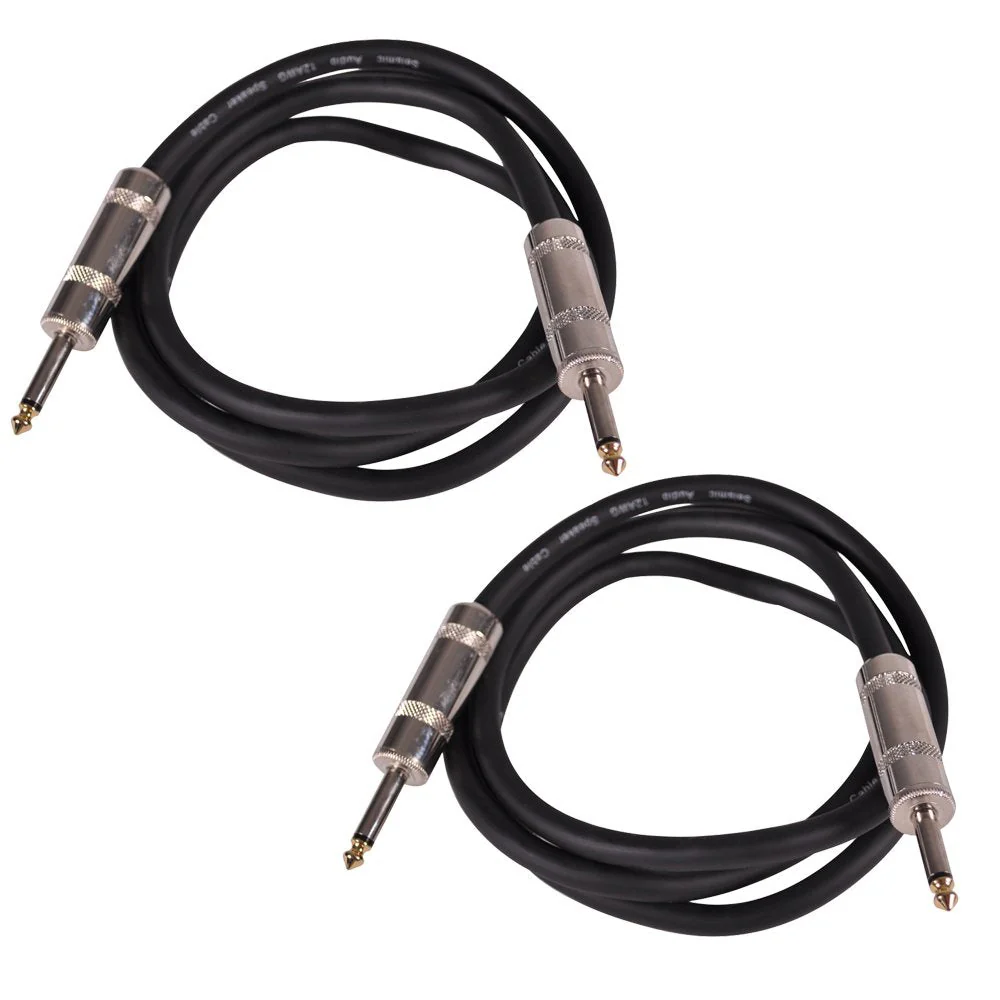 Seismic Audio Q12TW5-2Pack 5-Feet 1/4 to 1/4-Inches 12-Gauge 2 Conductor Speaker Cable 5 Feet