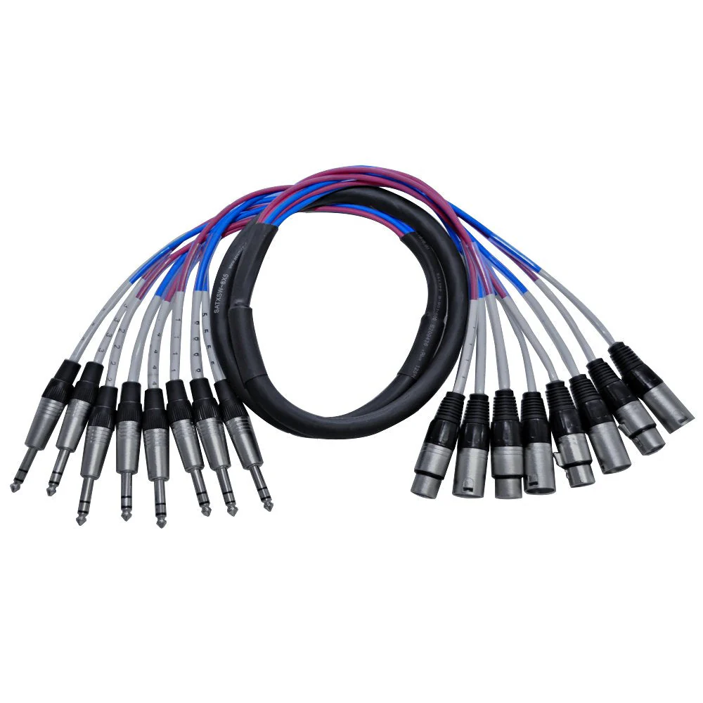 Seismic Audio SATXSW-8x5 4-Channel 5-Feet Insert Snake Cable 8 TRS to 4 XLR Male and 4 XLR Female 5 Foot - 8 Channel