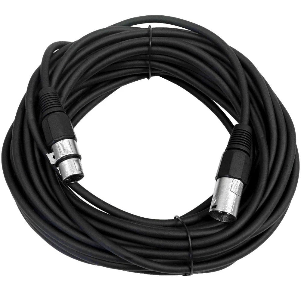 SEISMIC AUDIO - SAXLX-50 - 50' Black XLR Male to XLR Female Microphone Cable - Balanced - 50 Foot Patch Cord