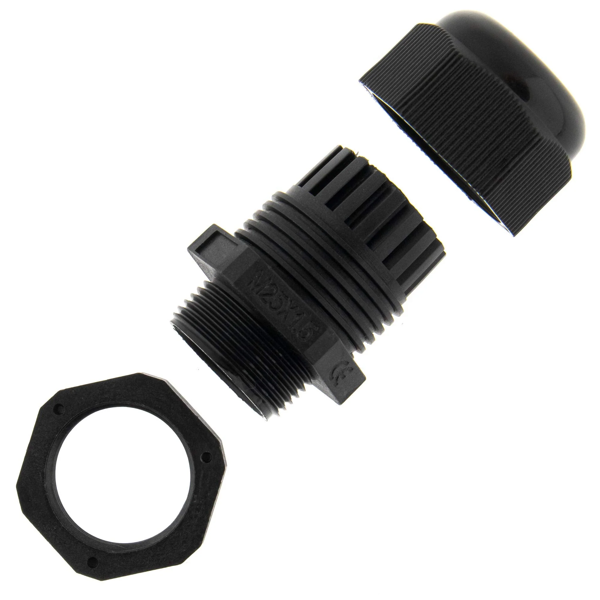 SeKi 10 x Cable Glands M25 9-17 mm, Waterproof IP67 Metric Cable Gland, Black (RAL9005), Suitable for PG16 2-black - Image 2
