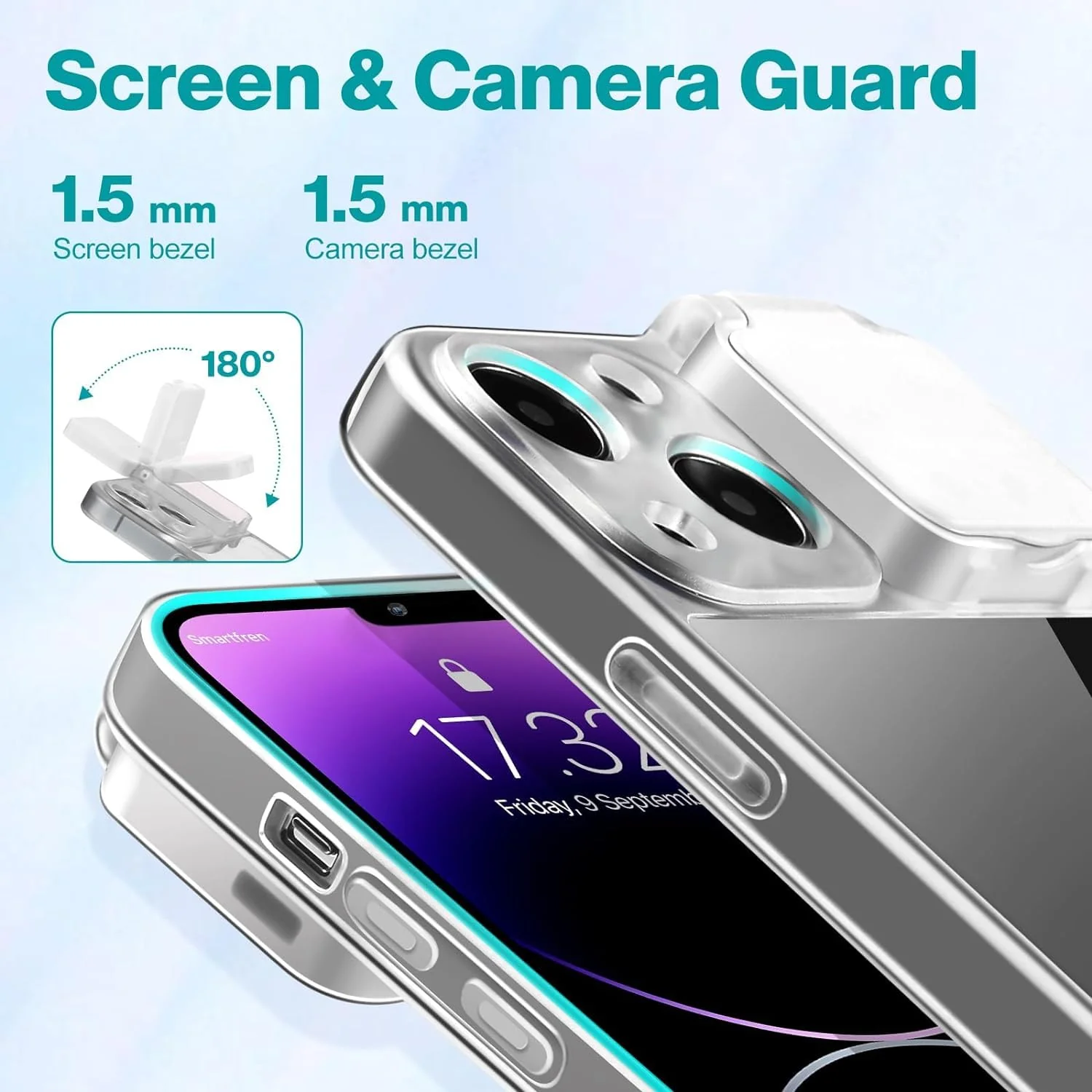 Selfie Light for iPhone 15 Case with LED Built-in Light-Up Rechargeable for TIK Tok/Stream/Makeup/Live/Video- Selfie (2 Models, 3 Level Brightness) (Clear, for iPhone 15) Clear - Image 5