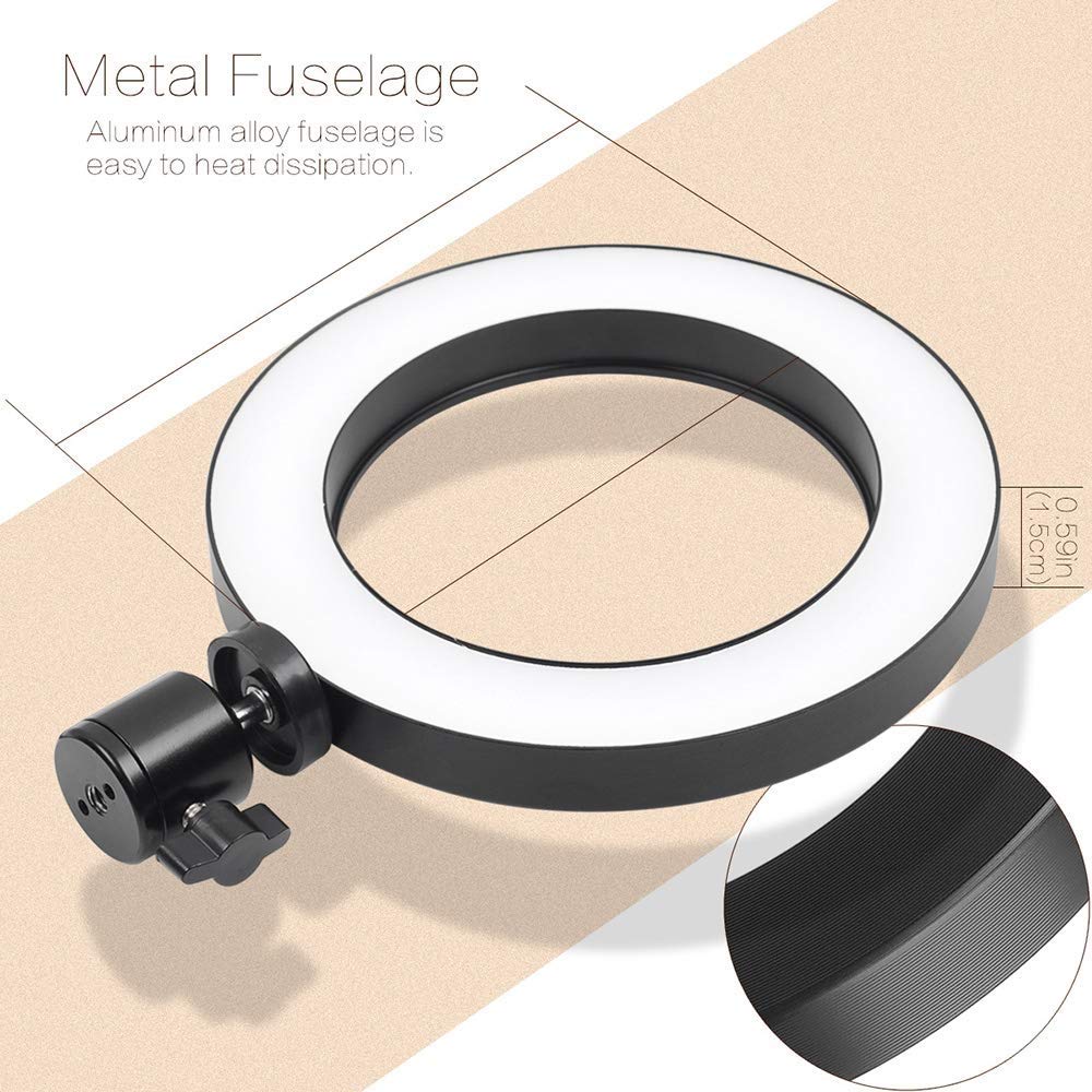 Selfie Ring Light 8-inch for YouTube Video Live Streaming Makeup Photography, Desktop USB LED Light with 3 Light Modes and 10 Brightness Level - Image 6