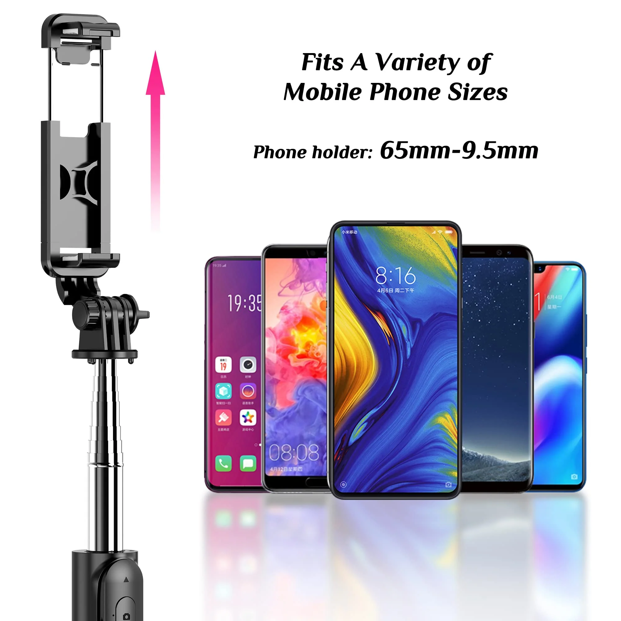 Selfie Stick Tripod with Fill Light, All in One Extendable Selfie Stick with Detachable Wireless Remote, Flexible Phone Tripod Stand Compatible with iPhone/Galaxy, Compact Size & Lightweight Black & With Light - Image 6