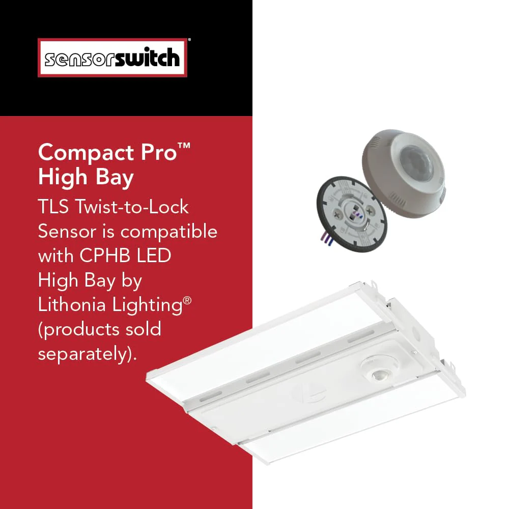 Sensor Switch Twist-to-Lock Motion Sensor, Easy to Install Daylight and Motion Detector for Lithonia Lighting Compact Pro Family Luminaires, Photocell and PIR Detection IP66 Rated, White (TLS WH) Sensor (White) - Image 6