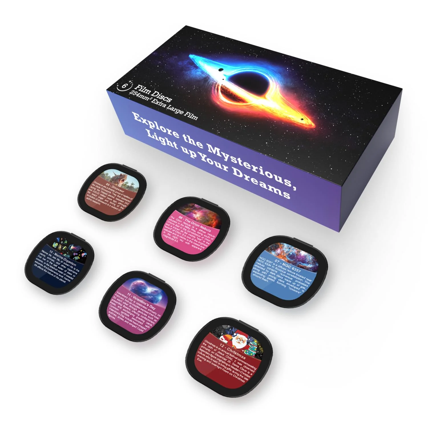 Set of 6 Replaceable Galaxy Projector Discs– for Samosvit Home Planetarium Galaxy Projector with Meteor Effect – Gift for Kids (Thematic Nebulas 1/6) Galaxy Disc Thematic 1/6