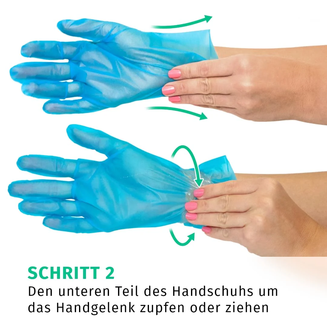 SF TPE Disposable Gloves, Size L, Pack of 200/Box, Disposable Examination Gloves, TPE Gloves, Powder-Free, Latex-Free, Non-Sterile, Latex-Free, Food Gloves L (200 Stück) blue - Image 4