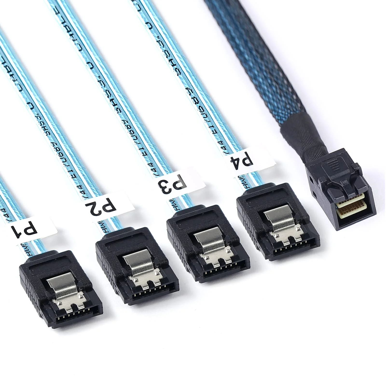 SFF-8643 to SATA:0.5M Mini SAS to SATA Cable Mini SAS Breakout Cable SFF 8643 to SATA Mini SAS HD to SATA SAS to 4X SATA Breakout Cable (1.6FT) 1.6FT 1PACK
