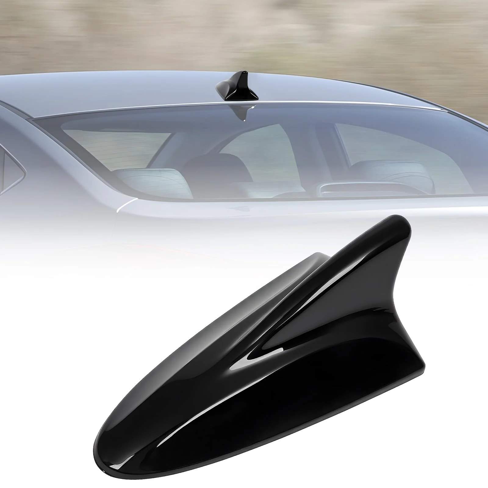 Shark Fin Antenna Cover Compatible with for Elantra Sedan MD 2011-2016,for Hyundai Sonata Sedan YF 2009-2014 w/GPS,for Genesis Sedan BH 2008-2013,96210,962103Q800,962103X100NKA (Glossy Black) Glossy Black