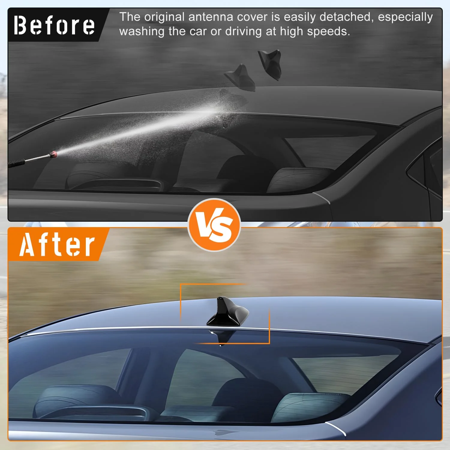 Shark Fin Antenna Cover Compatible with for Elantra Sedan MD 2011-2016,for Hyundai Sonata Sedan YF 2009-2014 w/GPS,for Genesis Sedan BH 2008-2013,96210,962103Q800,962103X100NKA (Glossy Black) Glossy Black - Image 4