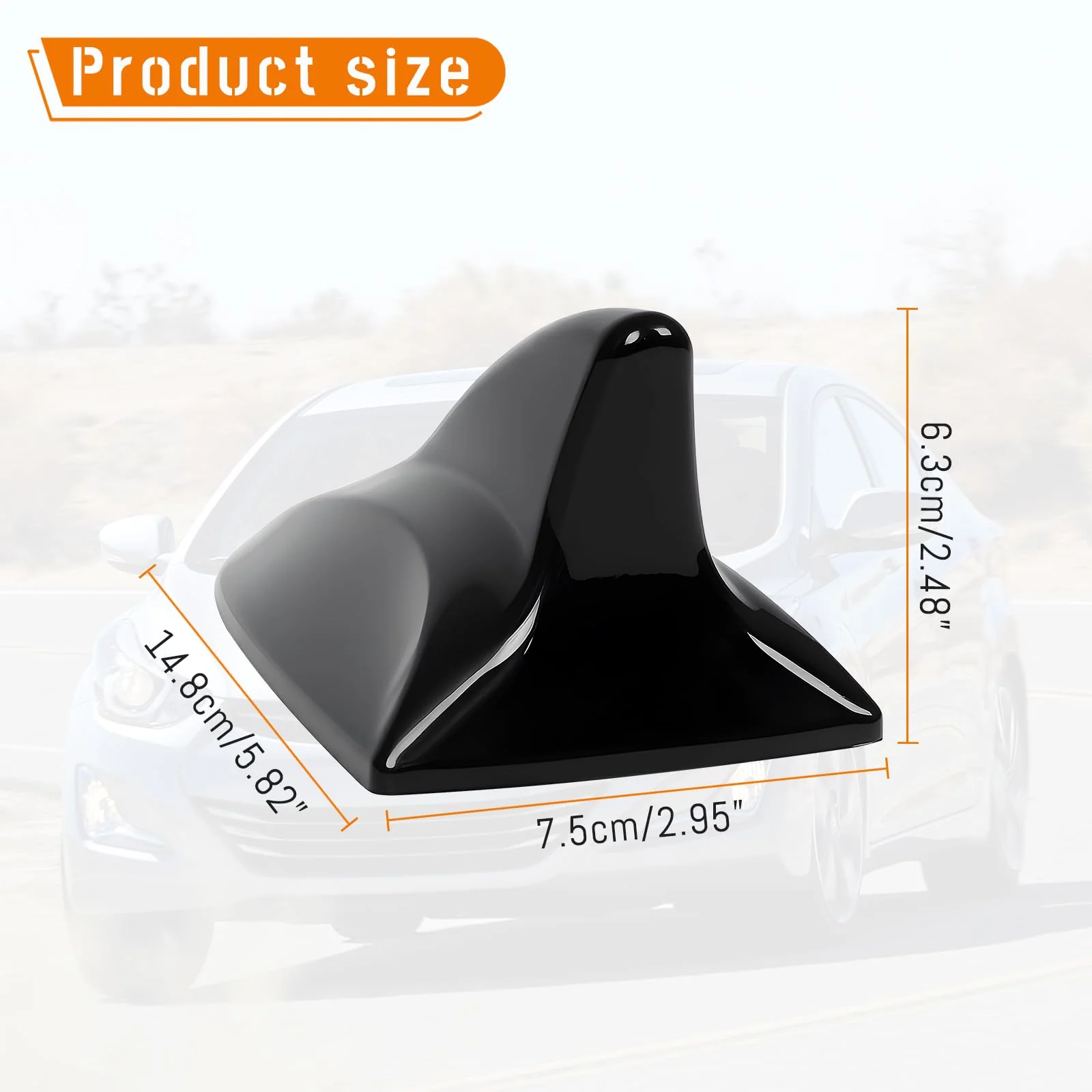 Shark Fin Antenna Cover Compatible with for Elantra Sedan MD 2011-2016,for Hyundai Sonata Sedan YF 2009-2014 w/GPS,for Genesis Sedan BH 2008-2013,96210,962103Q800,962103X100NKA (Glossy Black) Glossy Black - Image 7