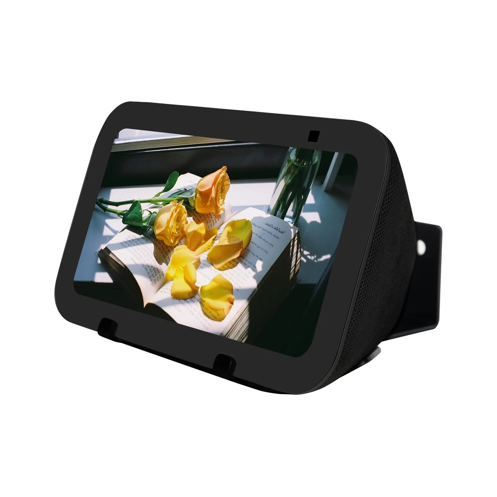 shinar Metal Wall Mount ONLY for Echo Show 5 3rd Gen Wall bracket wall stand for Show 5 with Wiremanagement with Accessories Bracket Shelf (Black) Black
