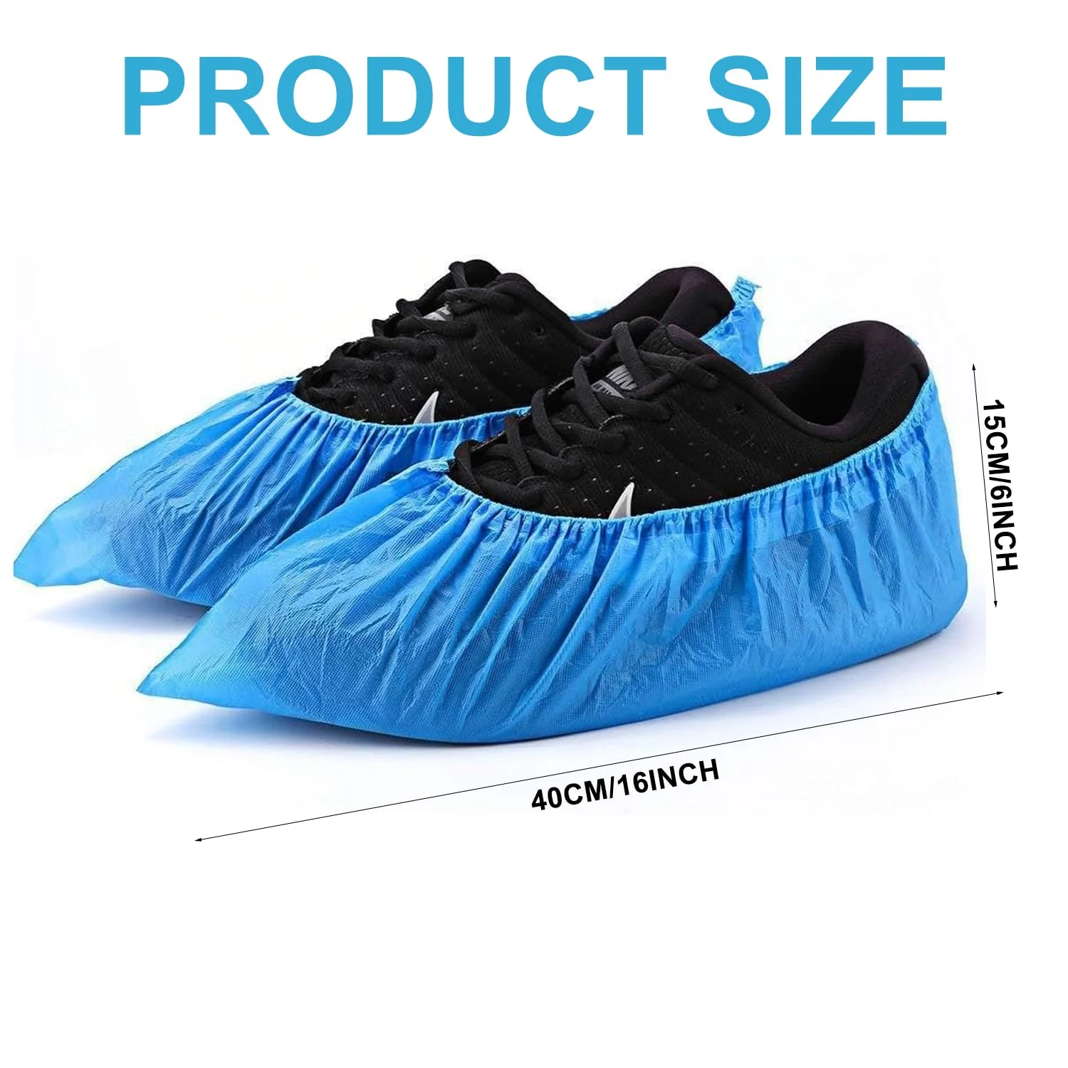 Shoe Covers, Disposable Overshoes, Waterproof Shoe Covers, Disposable Overshoes, Robust Shoe Covers, Disposable for Household, Laboratory, Construction, Garden, Factory, Pack of 100 - Image 2