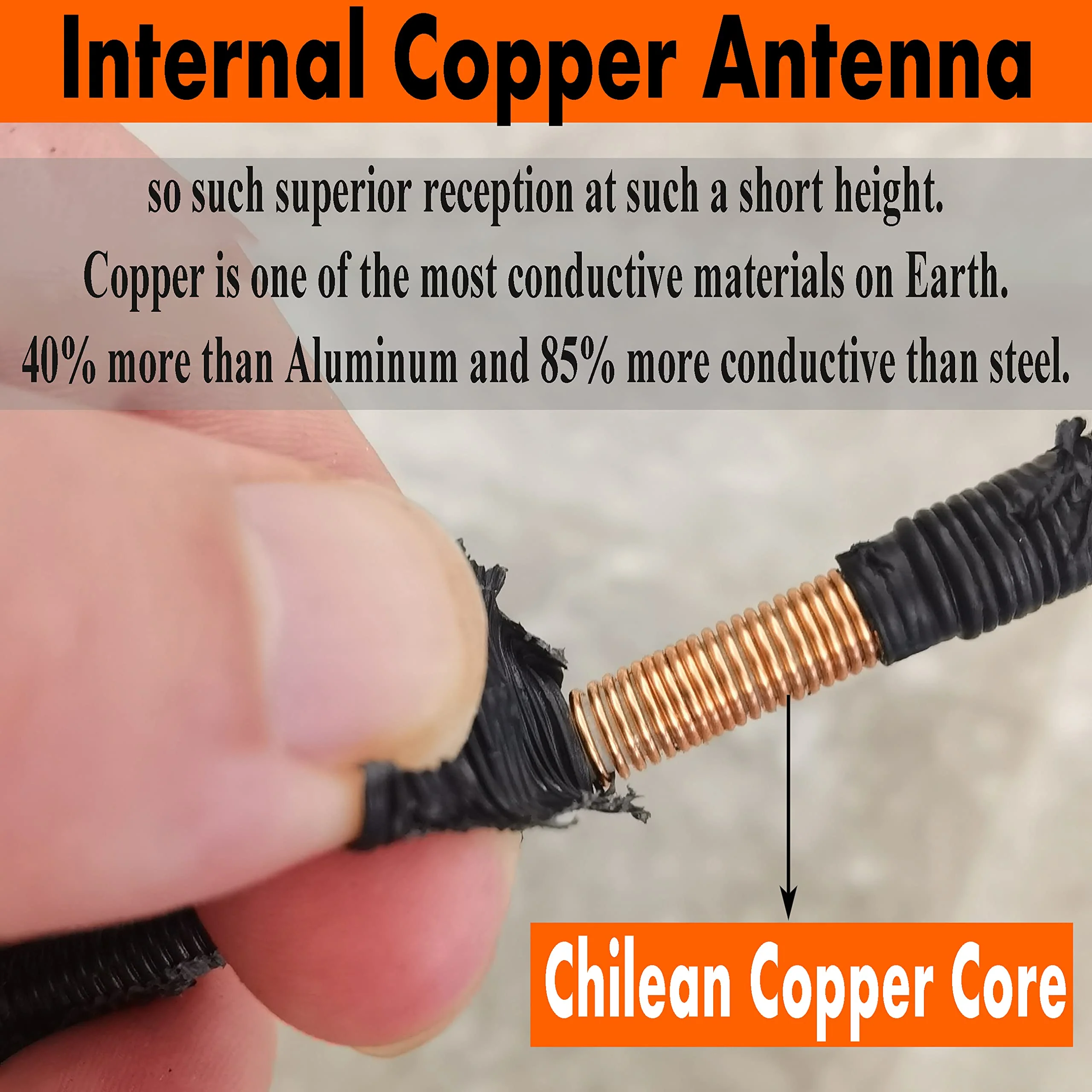Short Rubber Antenna for Jeep Liberty (2002-2007), Jeep Liberty Antenna - Car Wash Proof, 6 3/4 Inch Internal Copper Coil Antenna Mast Replacement - Image 5