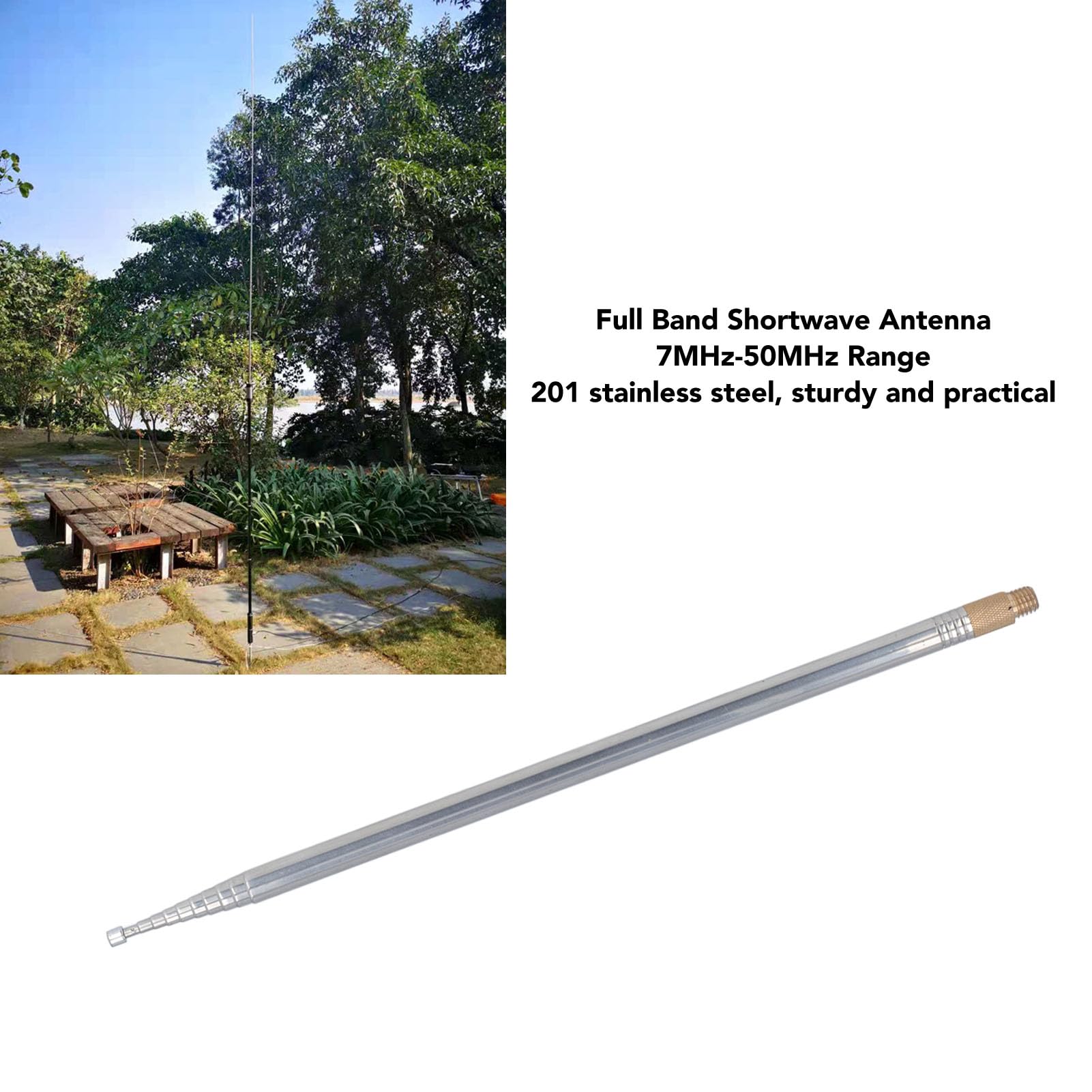 Shortwave Antenna 201 Stainless Steel Telescoping 10 Sections 2.5m Length for Shortwave Communication - Image 3