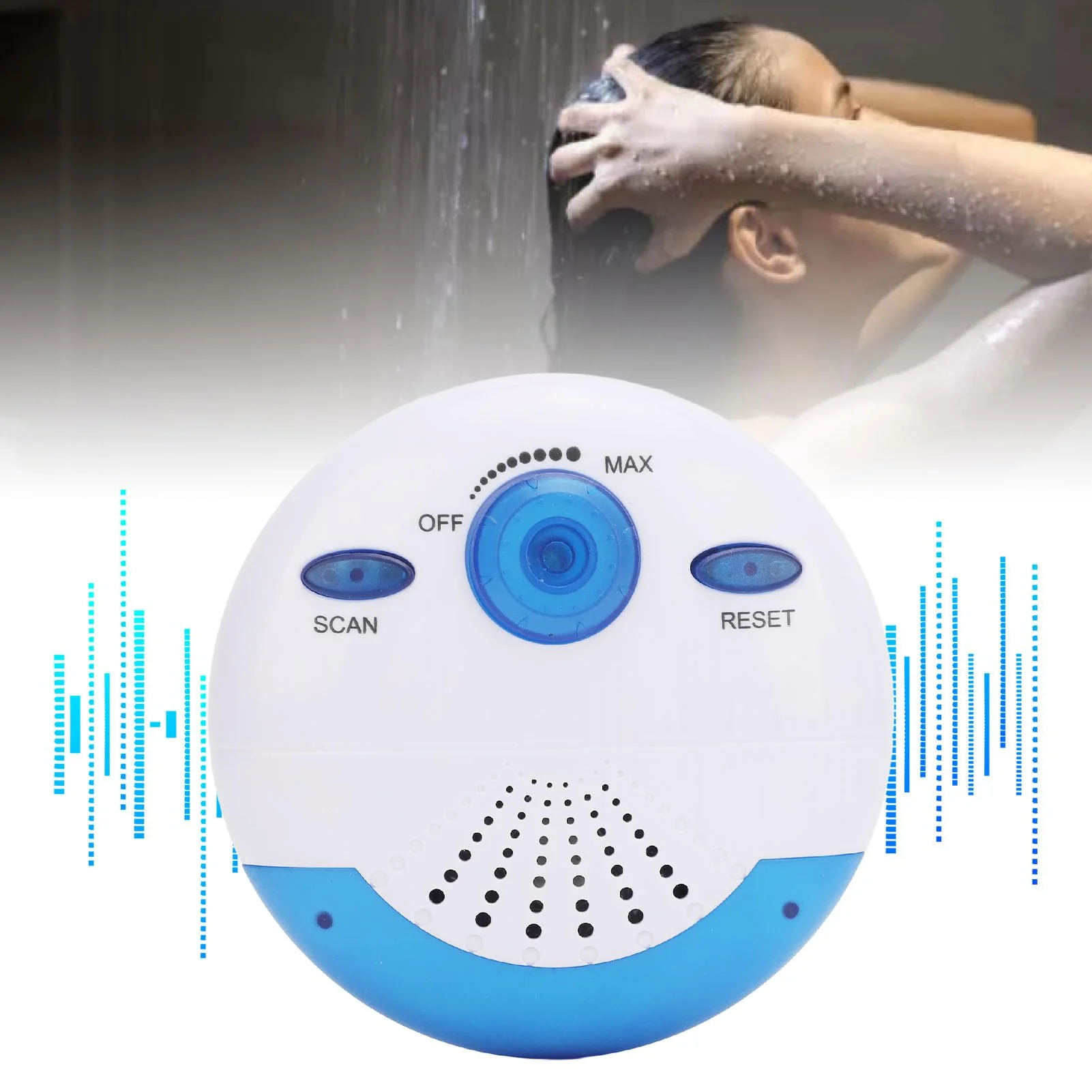 Shower Radio, Shower Radio IPX7 360 Degrees Surround Sound Portable FM Radio with Top Handle for Bathroom Outdoor - Image 5