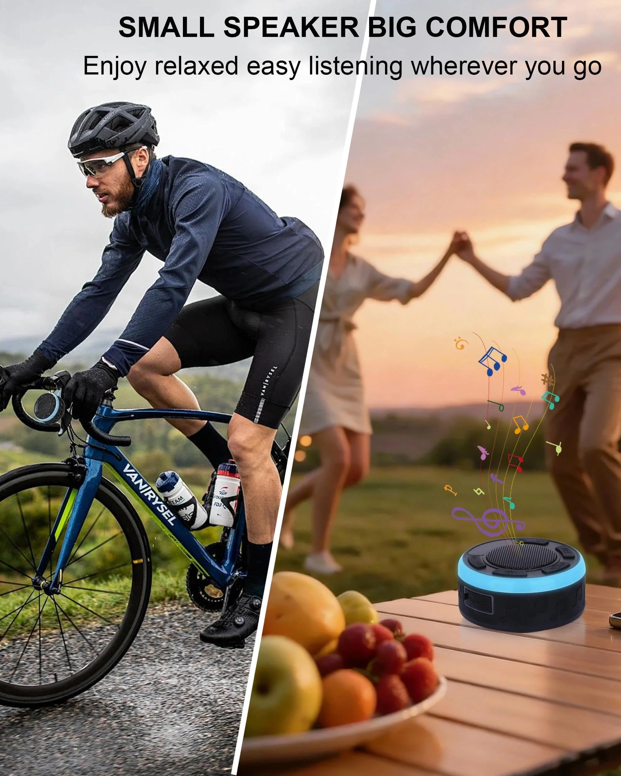 Shower Speaker Bluetooth Waterproof, Portable Wireless Bathroom Speaker with HD Sound & Deep Bass, IPX7 Waterproof Mini Speaker with Shower Phone Holder, for Shower, Pool & Travel - Image 7