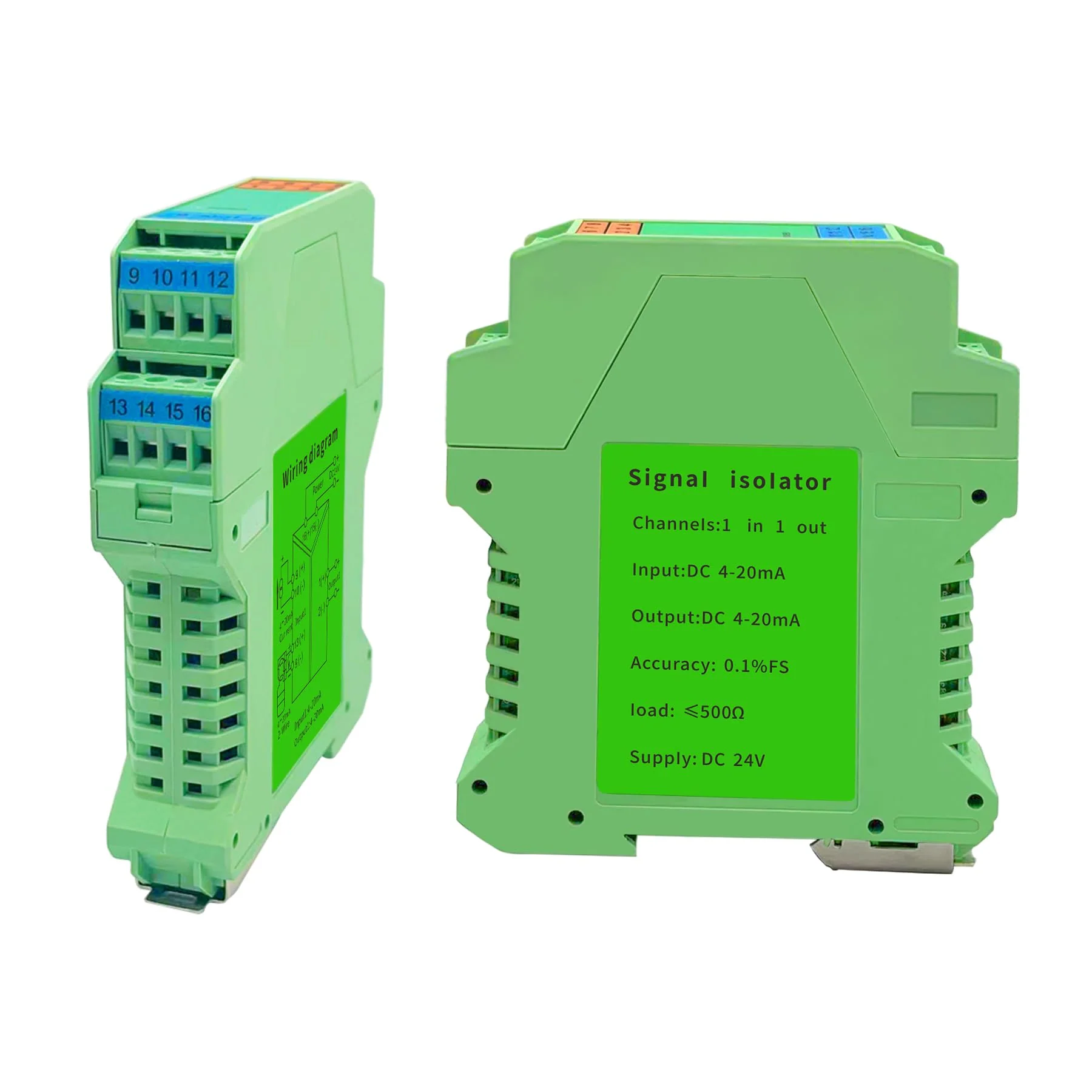 Signal Isolator DC 24V,PLC Detect Signal Conditioner,Module Analog Output(One in and one Out 4-20mA Turn 4-20mA) 1 input and 1 output
