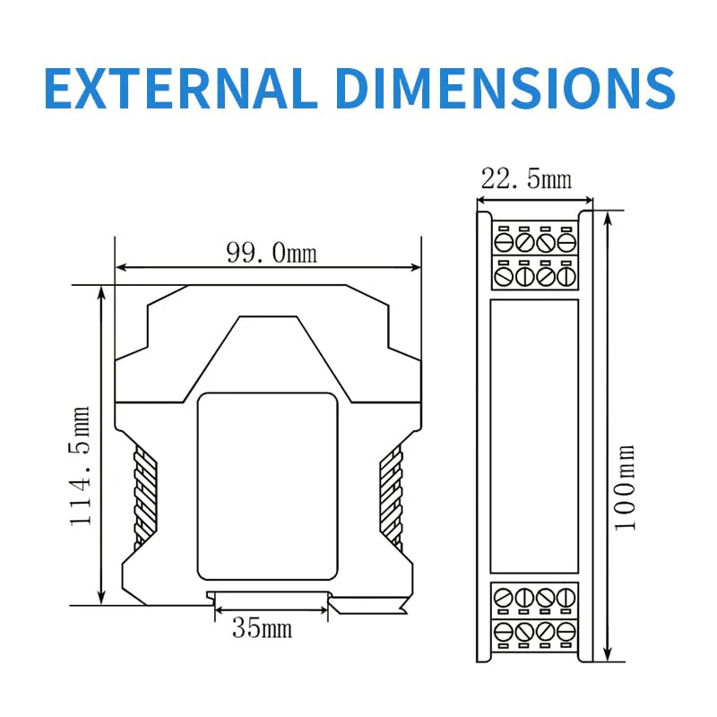 Signal Isolator DC 24V,PLC Detect Signal Conditioner,Module Analog Output(One in and one Out 4-20mA Turn 4-20mA) 1 input and 1 output - Image 6