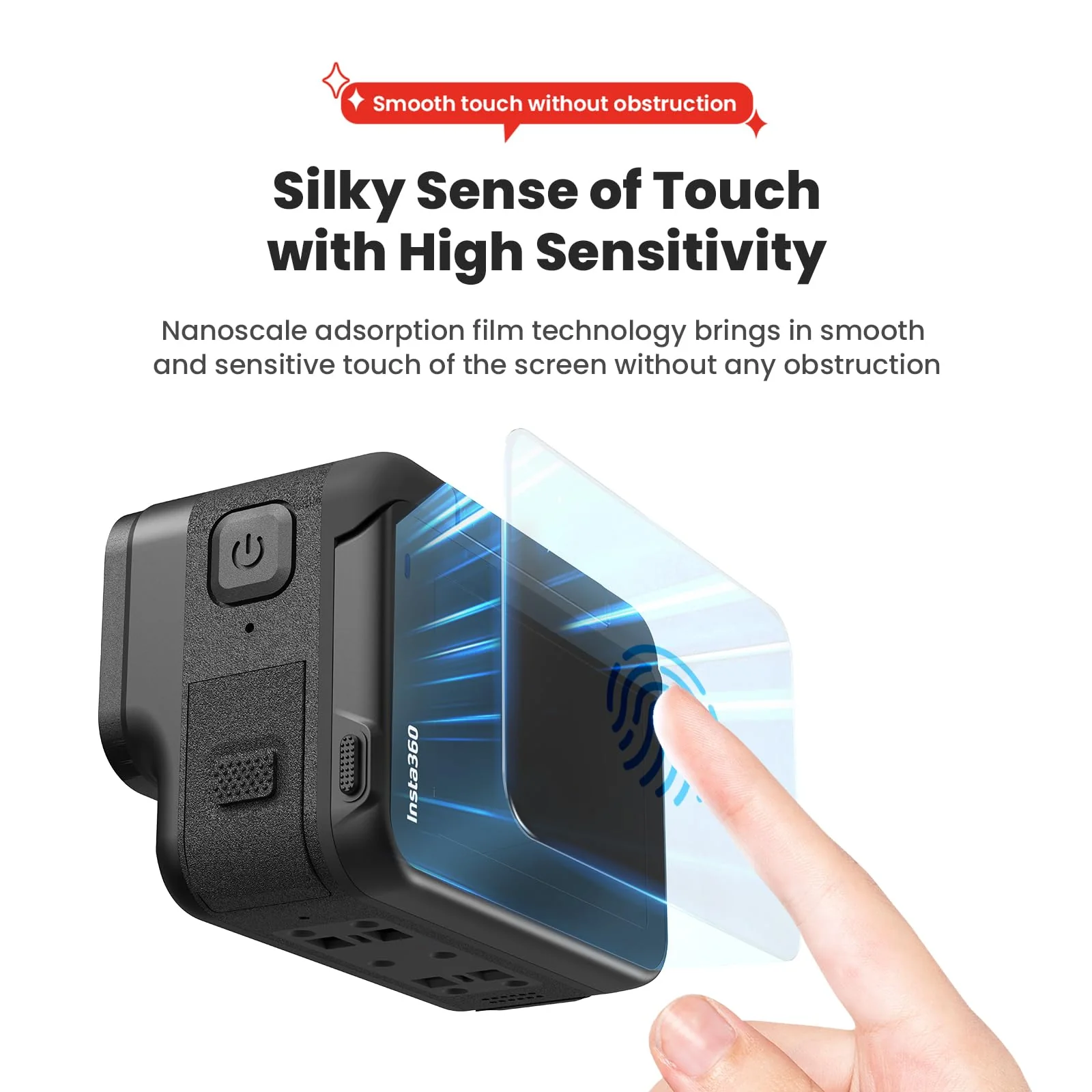 Silicone Case Bag with Lens Cap Screen Protector for Insta360 ACE PRO,debous Soft Rubber Cover Protection LCD Lens Glass Screen Protective (Black) - Image 7