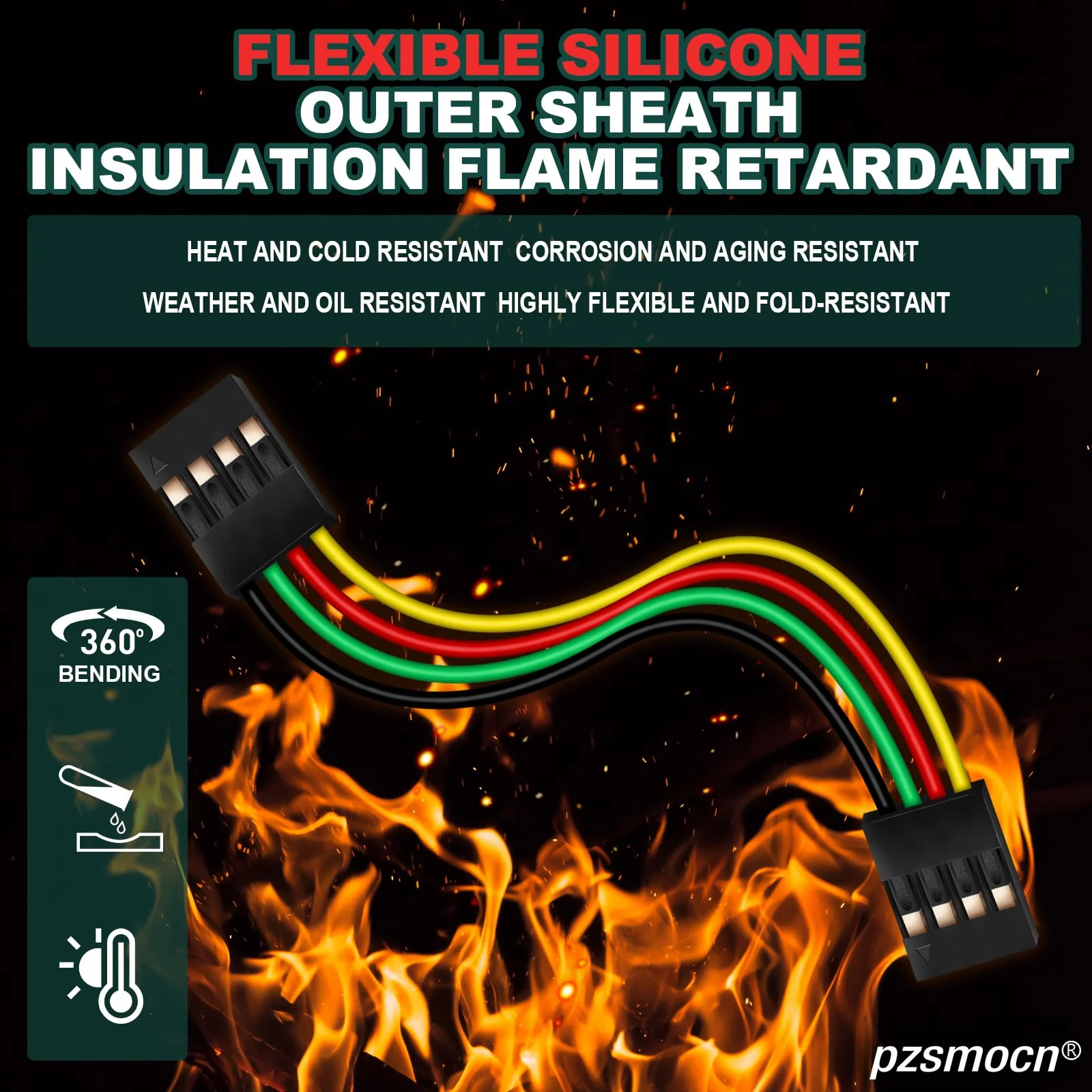 Silicone Flexible Jumper Wires Breadboard 24AWG 20cm Long 10 Sets / 60 Pcs for Dupont 2.54 mm Pitch Connector 4-Pin Black Female-Female Header Solderless Electronic Adapter Ribbon Cable Female to Female - Image 4