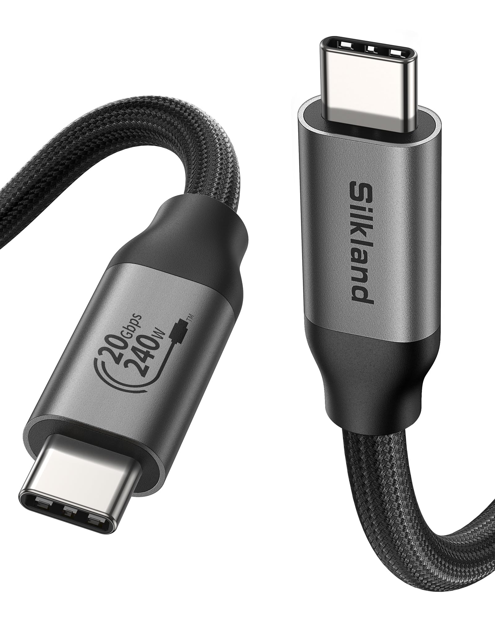 Silkland USB 4 Cable for Long Thunderbolt 4 Cable 16.5FT/5M, 20Gbps Data Transfer, Supports 5K/4K@60Hz, 240W Charging, USB C Video Cable Compatible for Thunderbolt 3, MacBook, SSD, Docking,VR Headset