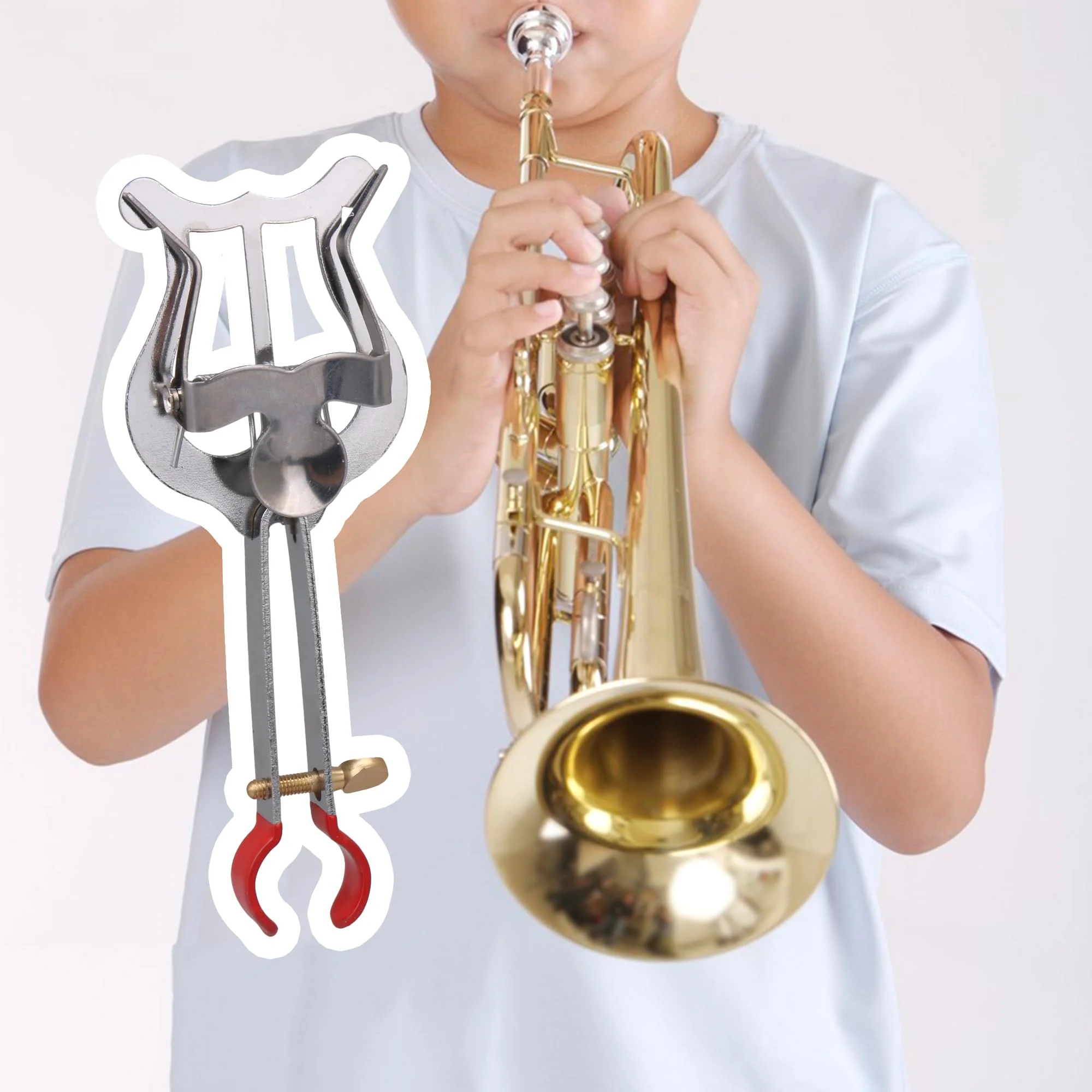 Silver Lyre for Trumpet with Plating for Musical Accssories Marching Clamp-on for Instrument Parts - Image 5
