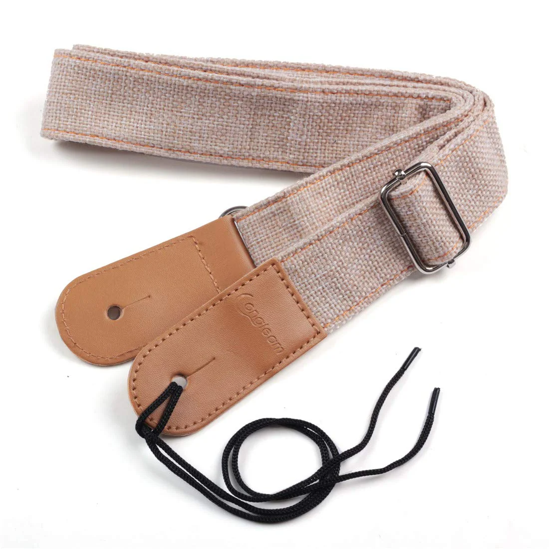 Simple Linen Leather Ukulele Strap Adjustable Length Durable Uke Straps with Nail, Rope, Picks Brown - Image 2