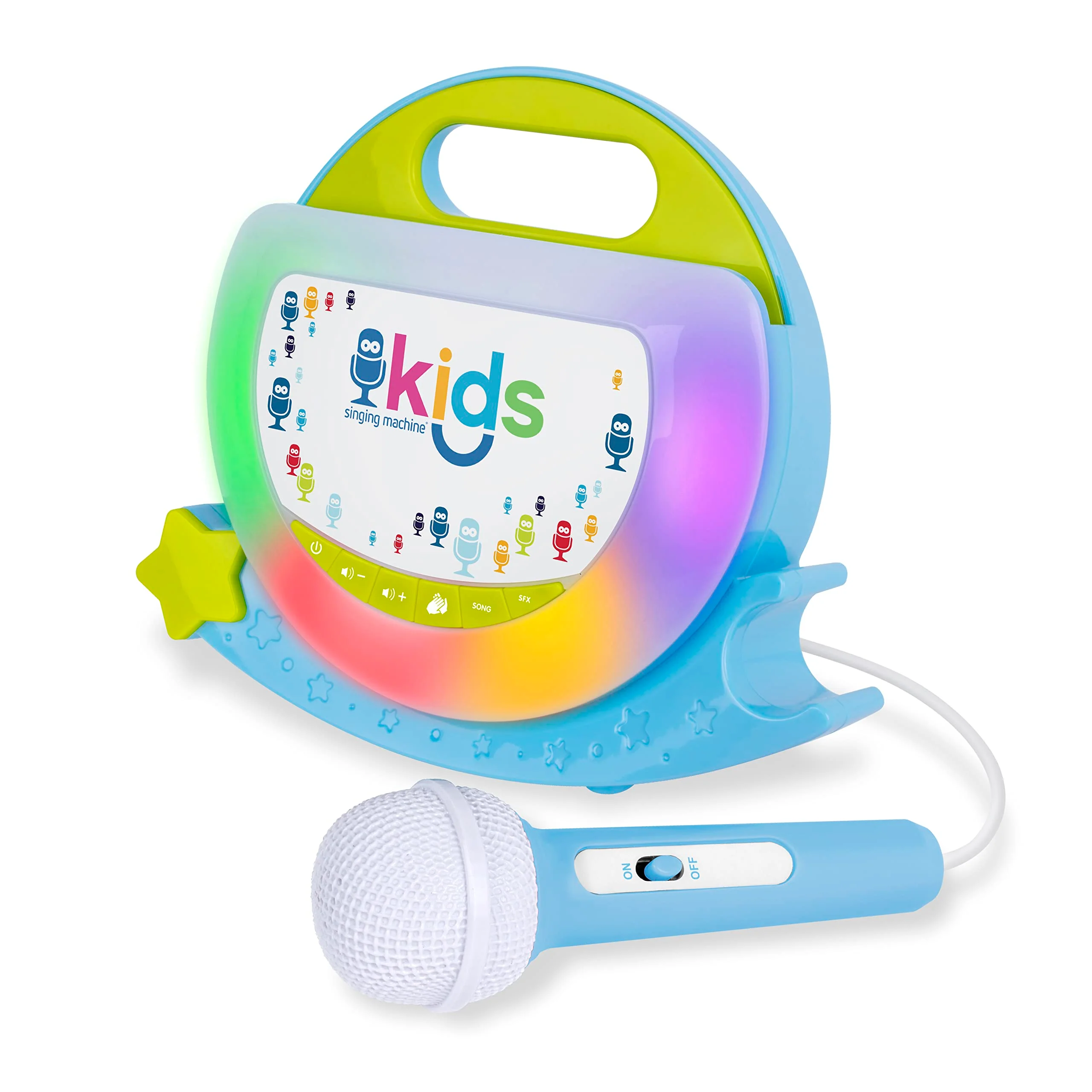 Singing Machine Kids SMK929BG Portable Sing-Along Speaker with Pre-Recorded Songs and Sound Effects, Blue/Green